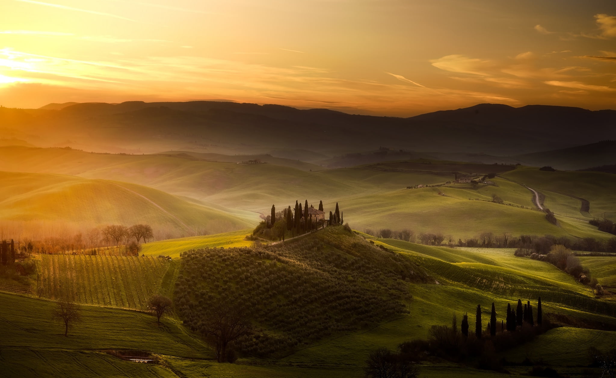 Tuscany, Italy, San Quirico dorcia, 1080P, HD Wallpaper