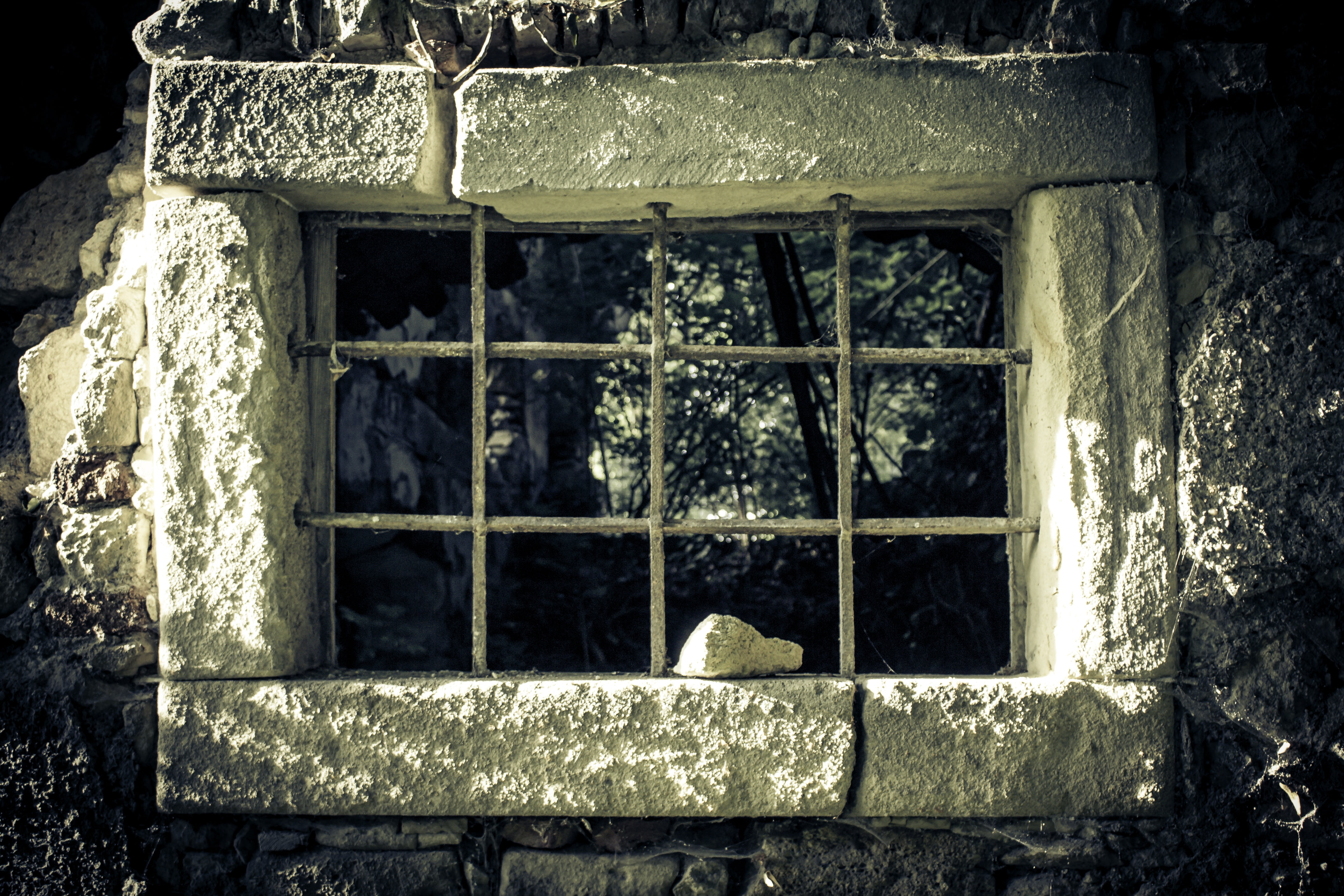broken, window, castle, dilapidated, alcatraz, outdoors, gray, damaged, caught, leave, concrete, abandoned, decay, day, building, close-up, deterioration, HD Wallpaper