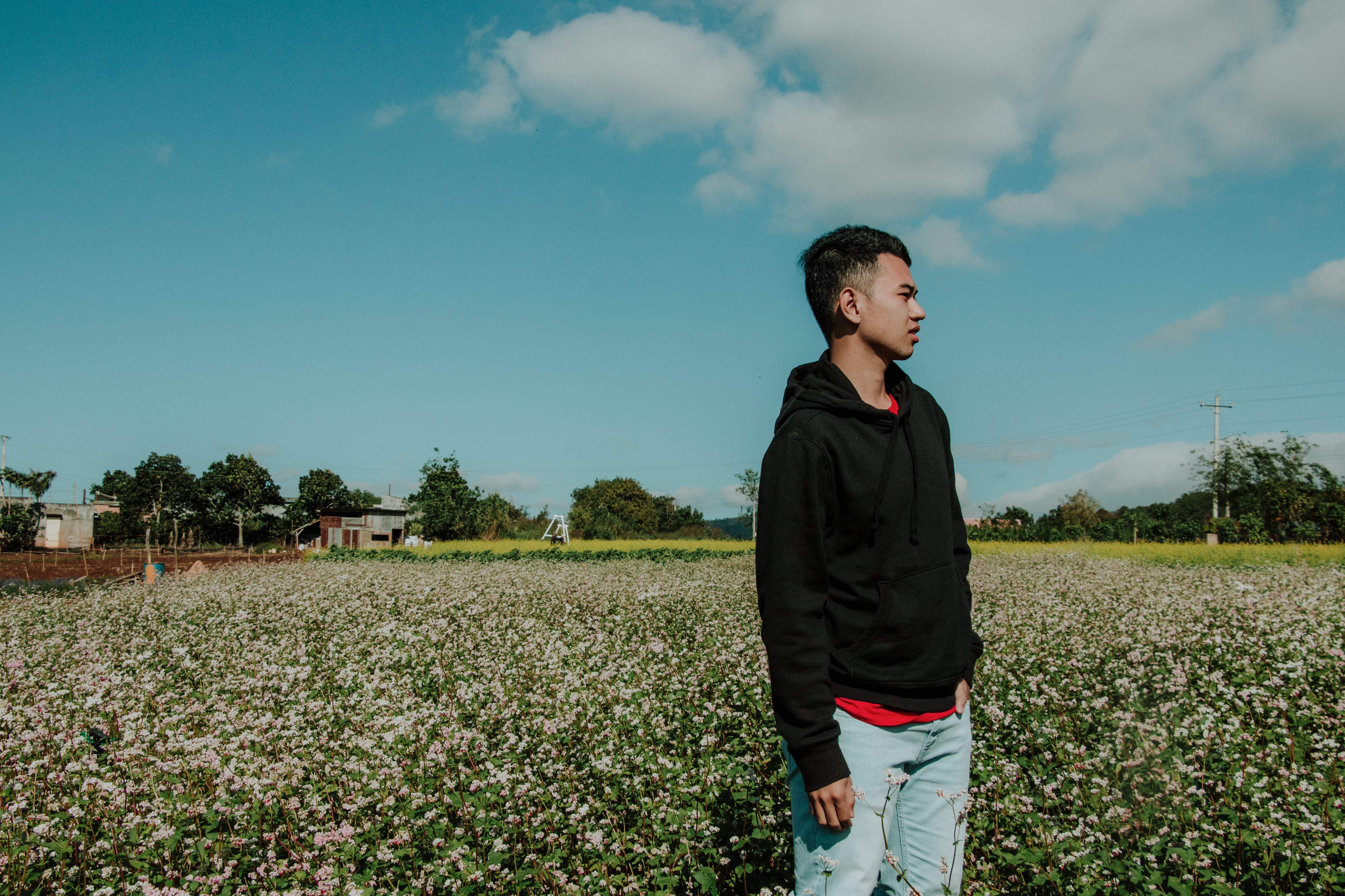 outdoors, cropland, males, lifestyles, child, person, flowers, fashion, plant, growth, wearing, one person, daylight, real people, trees, man, teenager, HD Wallpaper