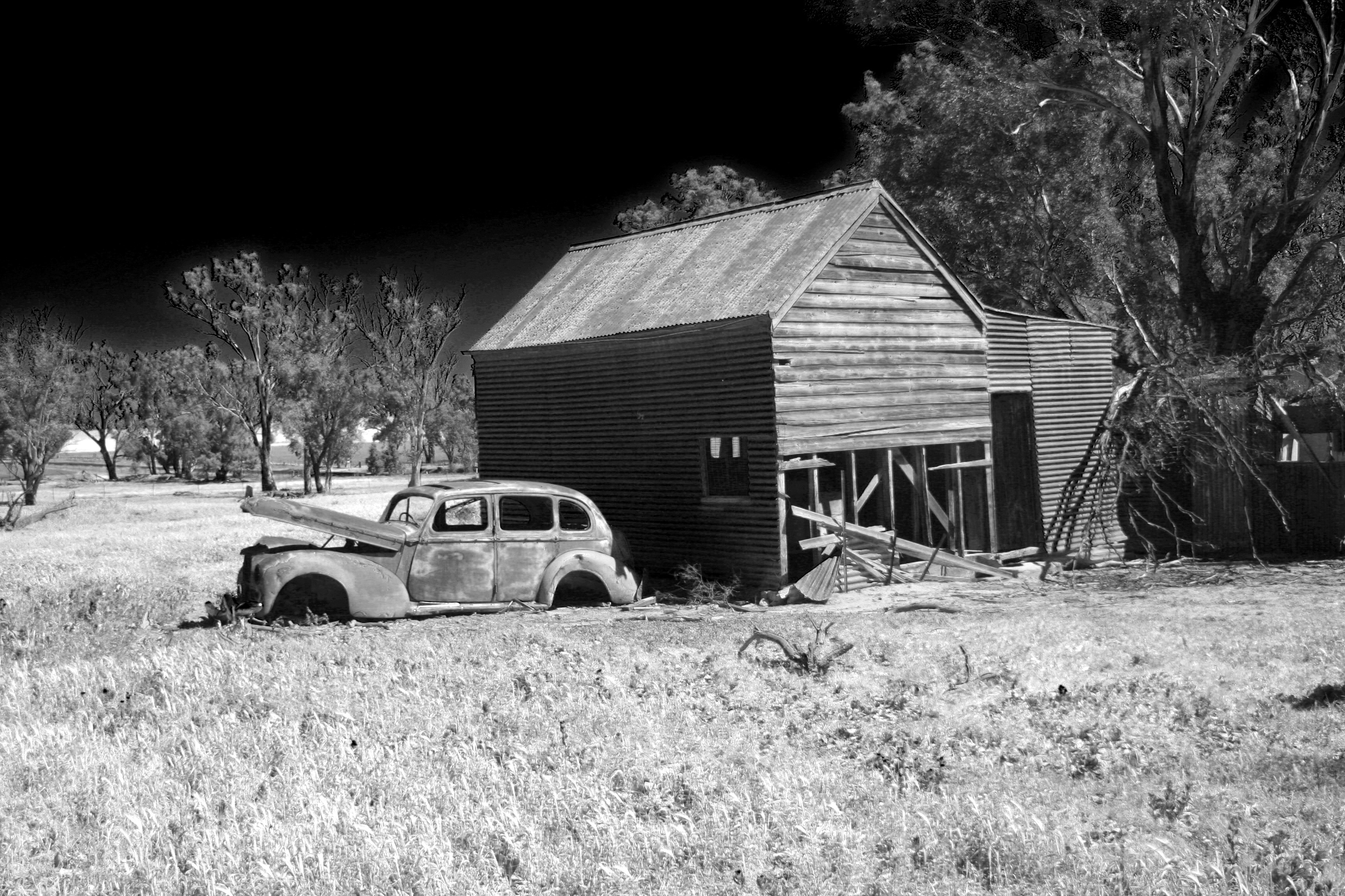 2K, nature, no people, obsolete, house, day, uSA, motor vehicle, abandoned, outdoors, deterioration, history, architecture, plant, old, building, car, HD Wallpaper