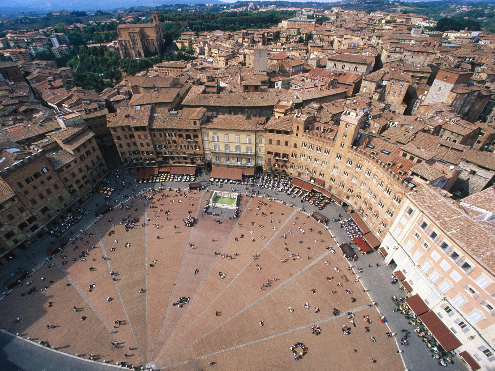 del, aerial, 720P, campo, italy, piazza, view, HD Wallpaper