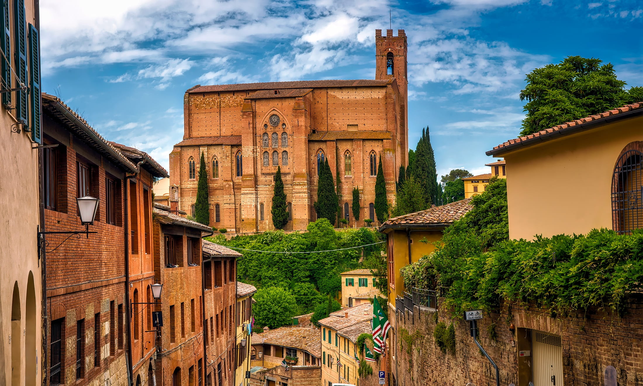 no people, photo, travel, town, city, travel destinations, sky, vacation, italy, nature, 1080P, siena, cathedral, history, built structure, building exterior, HD Wallpaper
