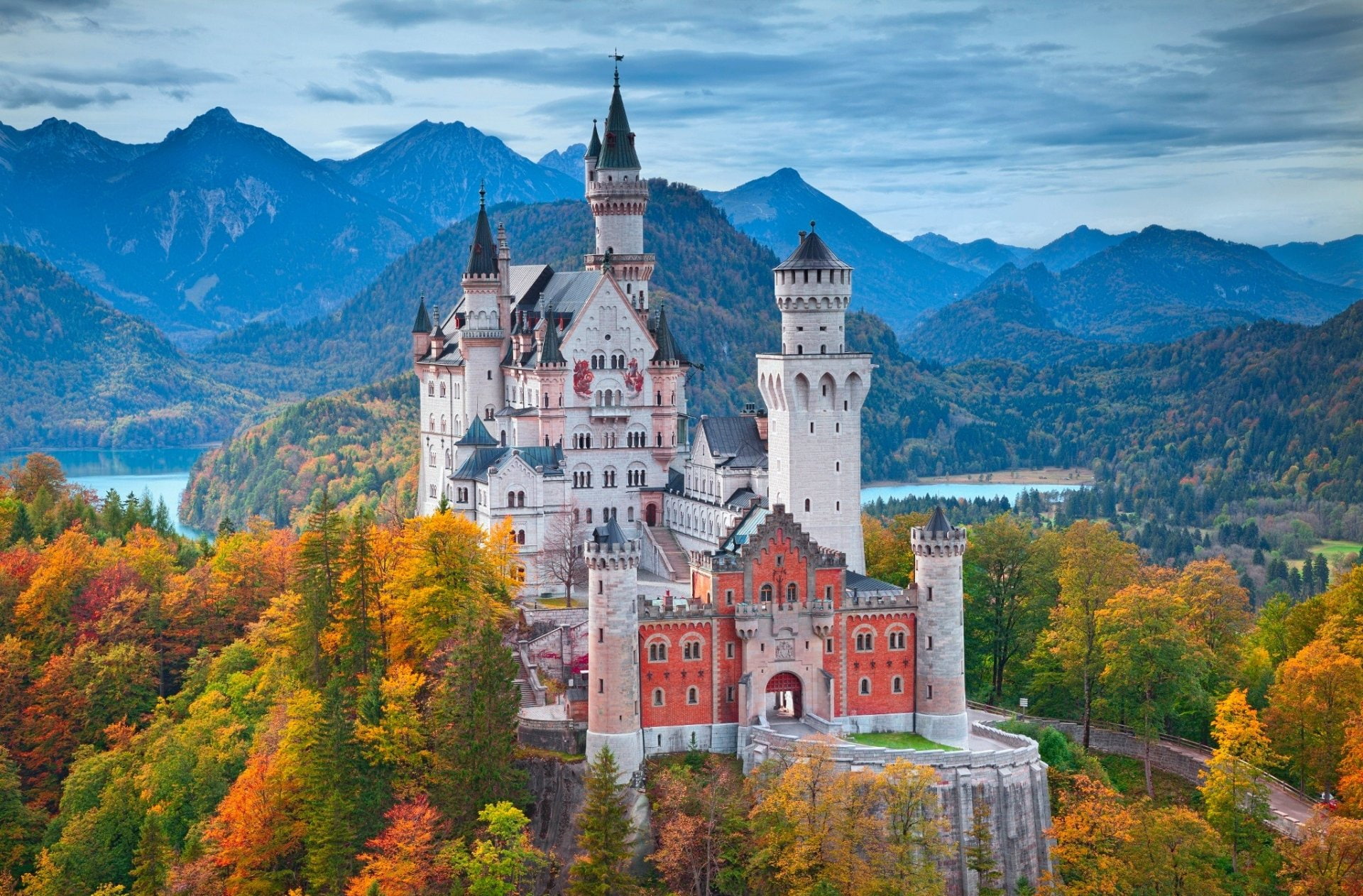 Nature, Fall, Bavaria, Landscape, Neuschwanstein Castle, Castles, 1080P, Mountain, Germany, HD Wallpaper