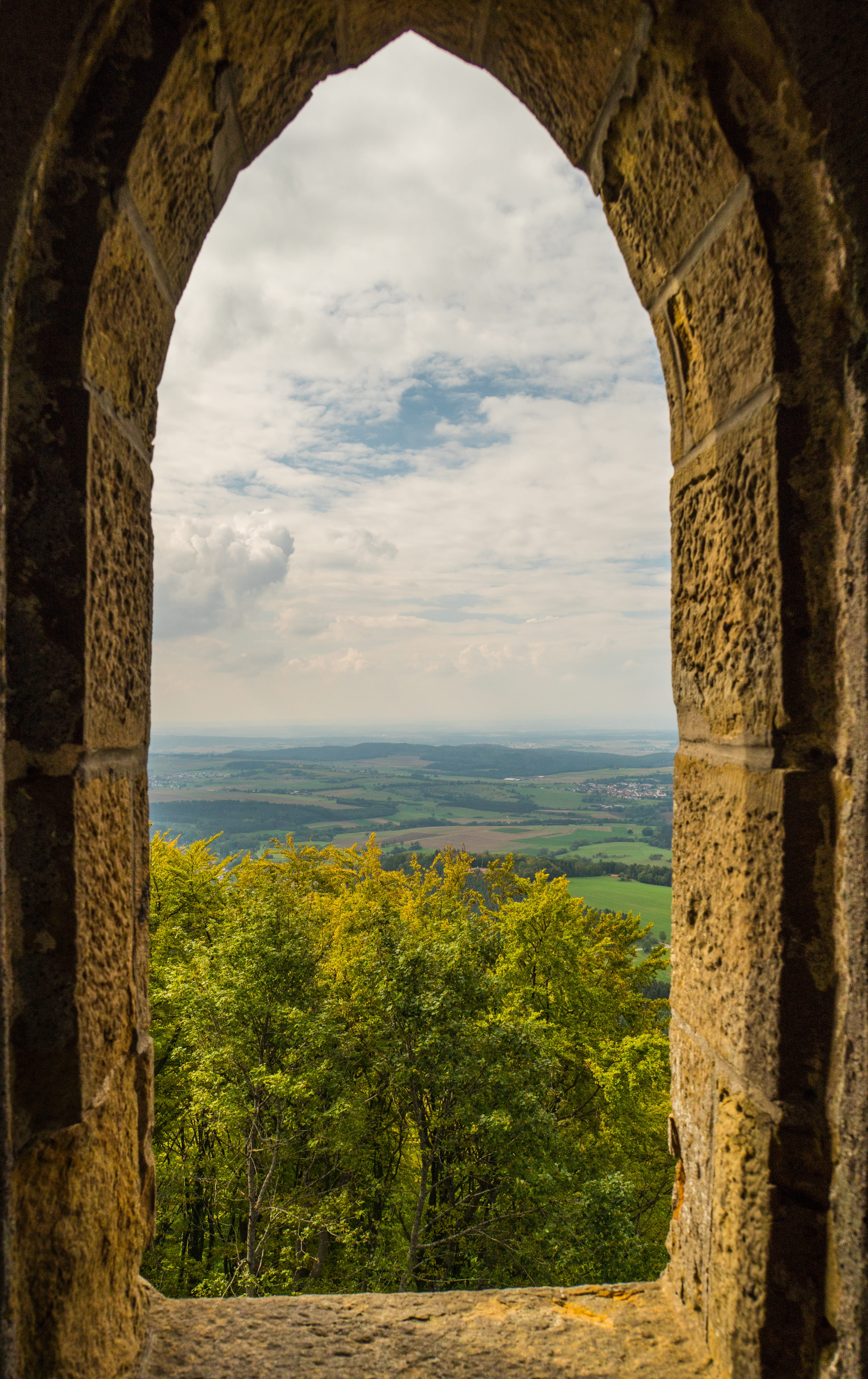ancient civilization, scenics - nature, castle, fortress, beauty in nature, window, zollern, travel destinations, no people, architectural column, landscape, Phone HD Wallpaper