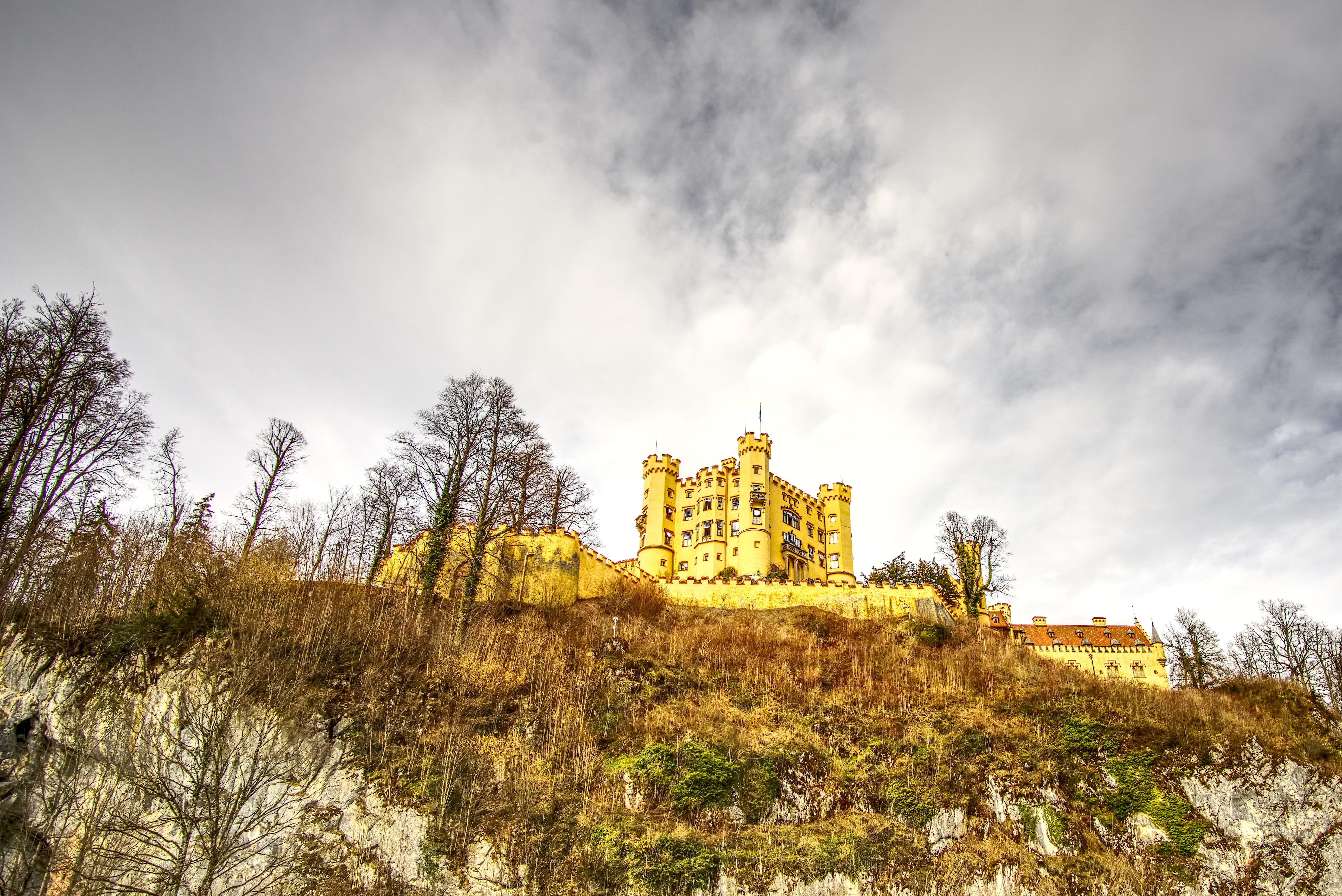 allgäu, no people, high dynamic range, the past, germany, building, mountain, kristin, fairy tales, hdr, bavaria, baroque, plant, history, places of interest, HD Wallpaper