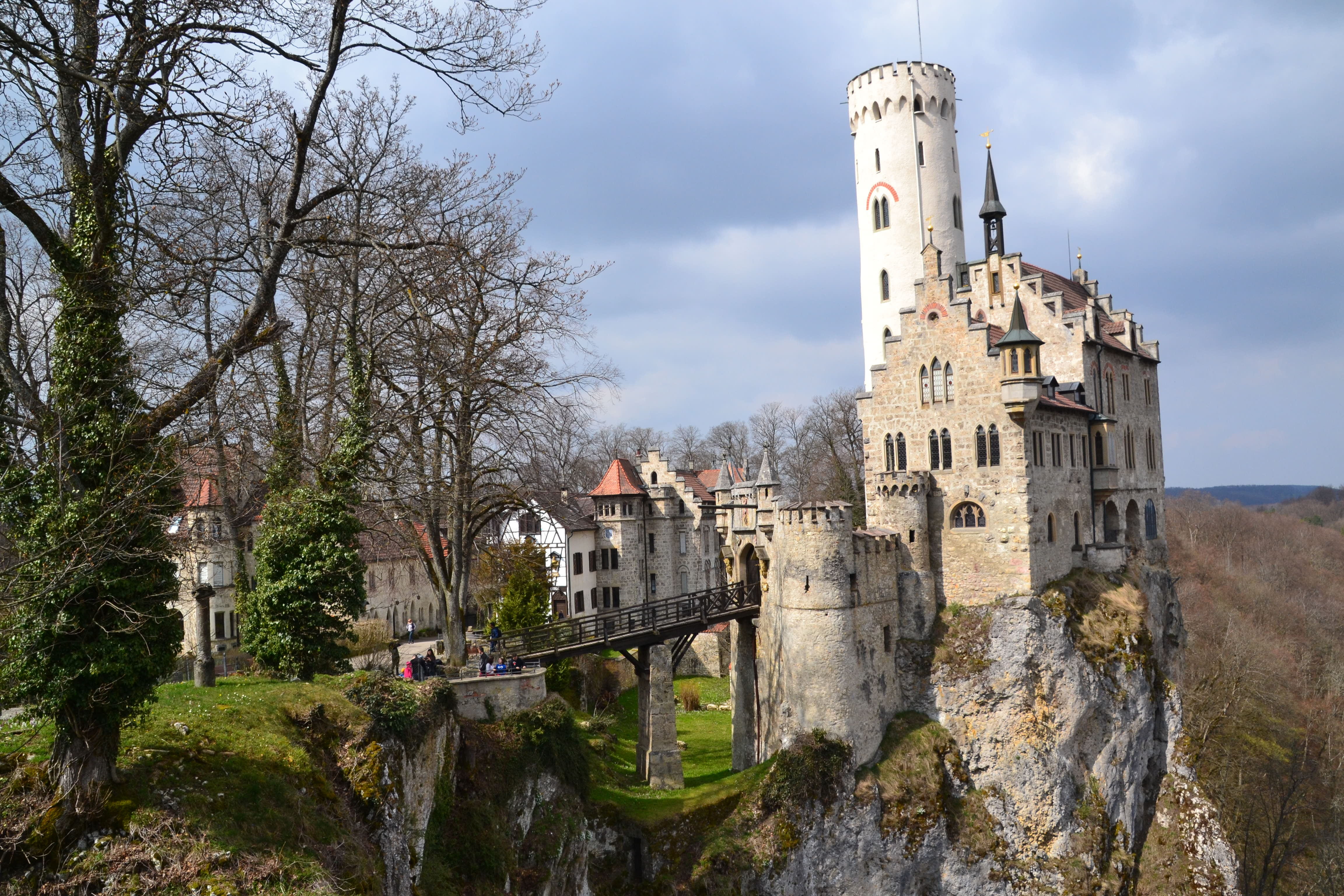 medieval, nature, concrete, water, outdoors, architecture, bridge - man made structure, building, building exterior, no people, tourism, germany, old, 4K, HD Wallpaper