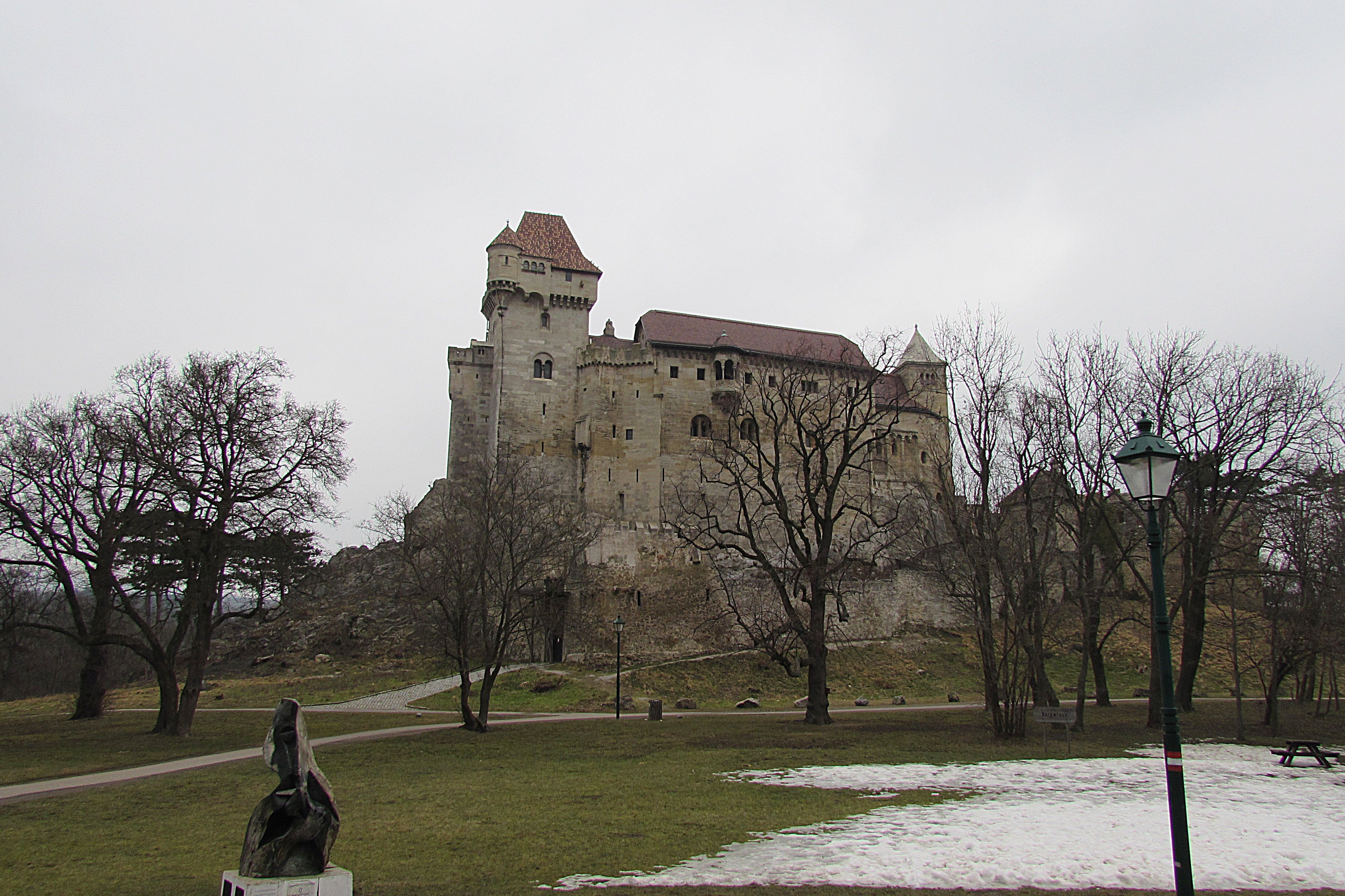 mödling, nature, no people, lichtenstein, day, the past, knights castle, outdoors, winter, building, bare tree, tree, building exterior, middle ages, animal themes, HD Wallpaper