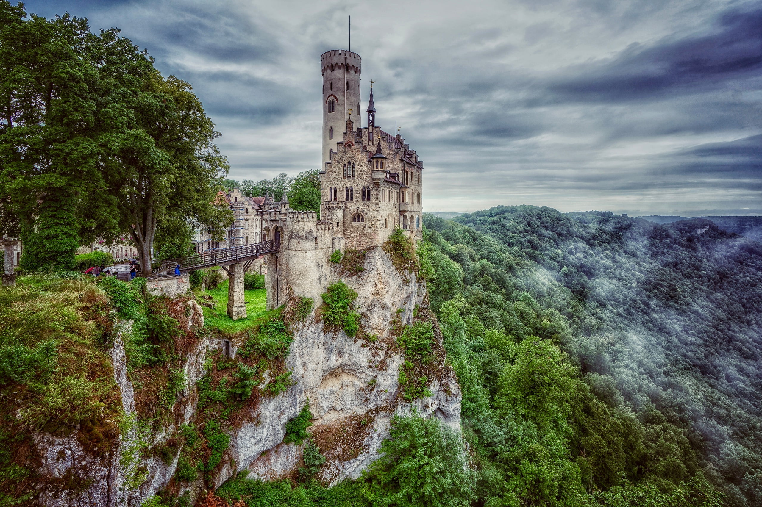building, Castle Lichtenstein, Germany, castle, landscape, 2K, HD Wallpaper