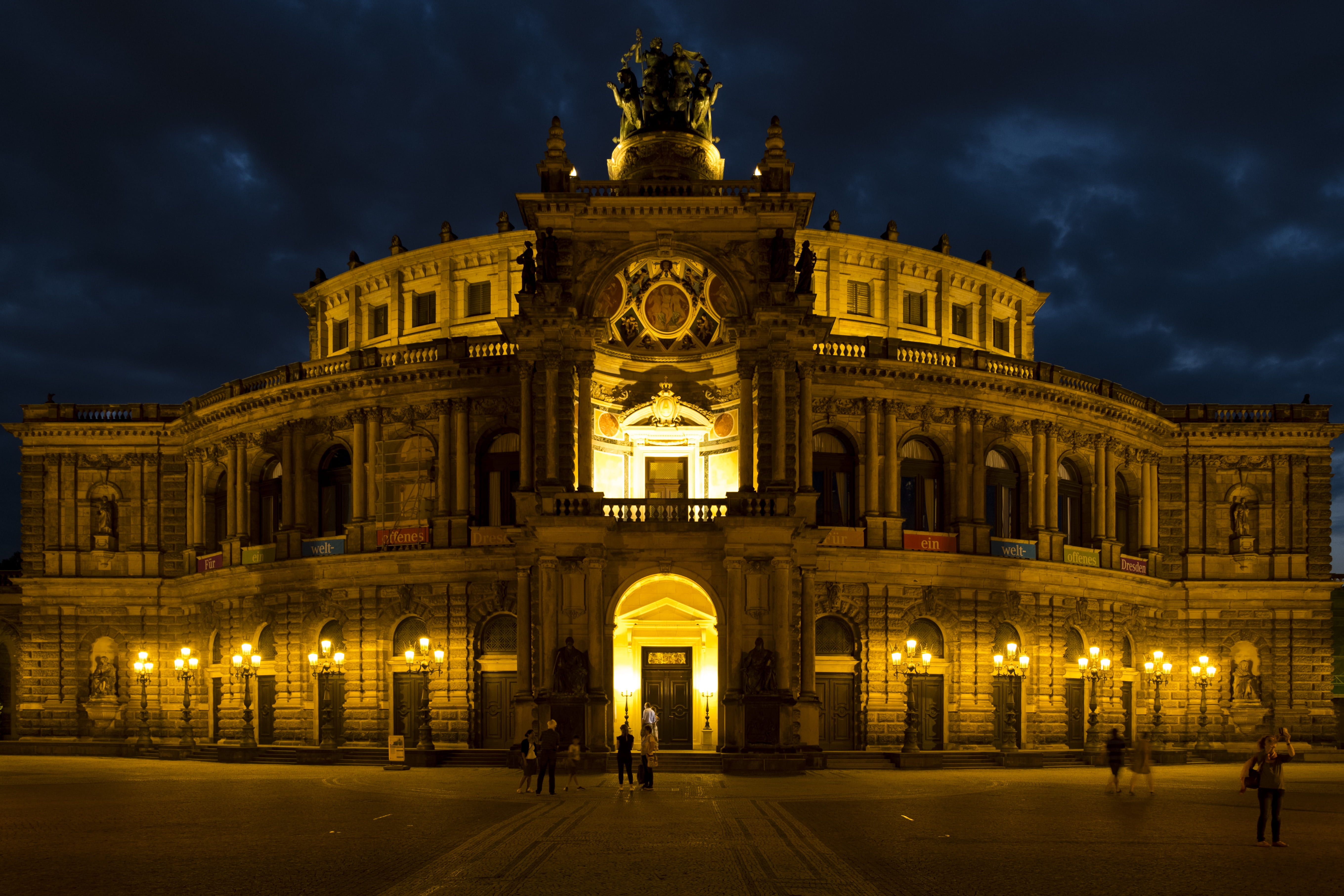 history, saxony, germany, city, architecture, semper opera house, travel destinations, sky, nature, illuminated, ornate, light, nightlife, arch, opera, HD Wallpaper