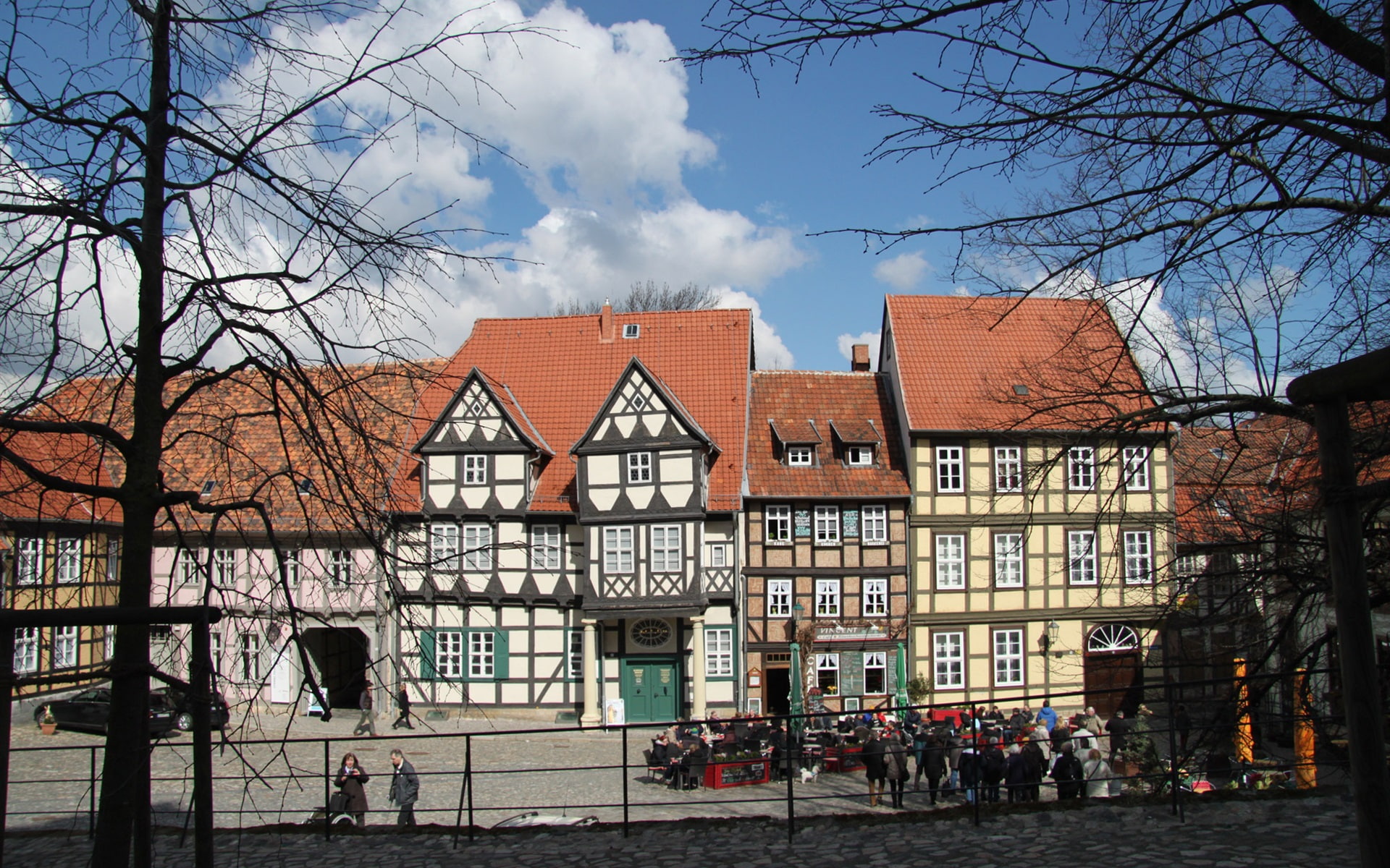 Germany, 1080P, Quedlinburg, Trees, House, HD Wallpaper