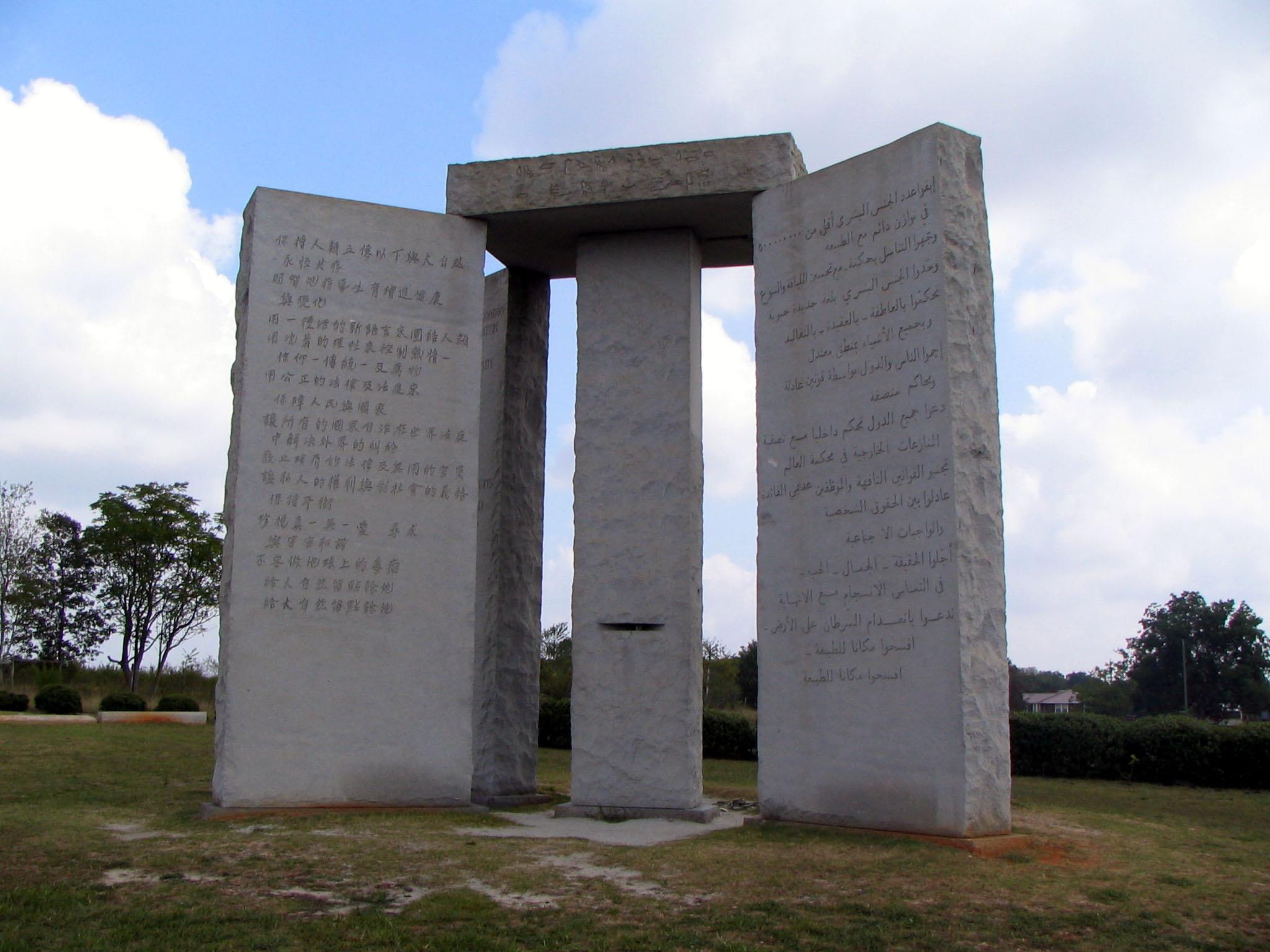 georgia, 1080P, guidestones, architecture, other, nature and landscapes, georgia guidestones, monument, HD Wallpaper