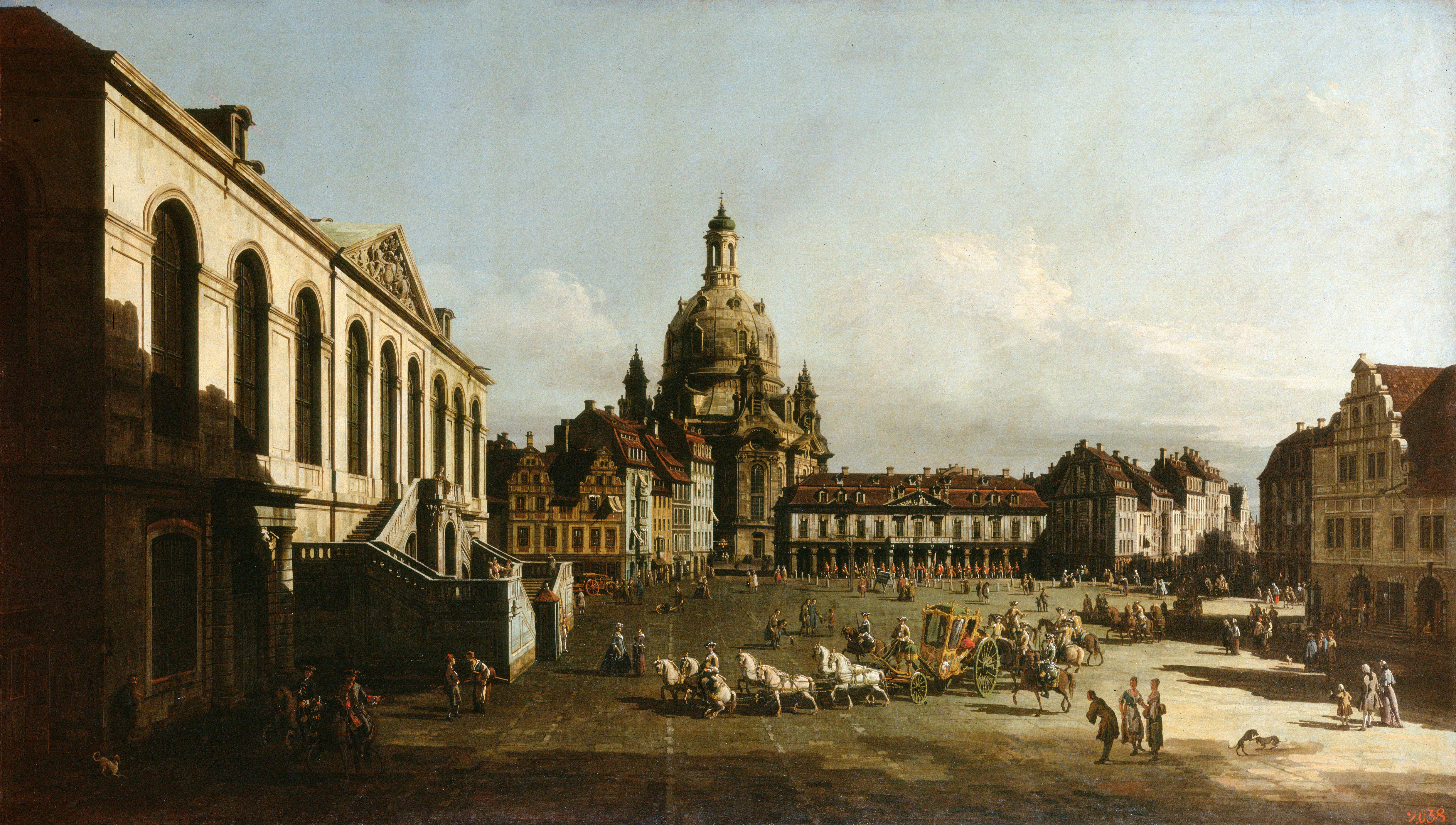 Neumarkt in Dresden, 1700s, 8K, Germany, painting, classic art, Bernardo Bellotto, HD Wallpaper