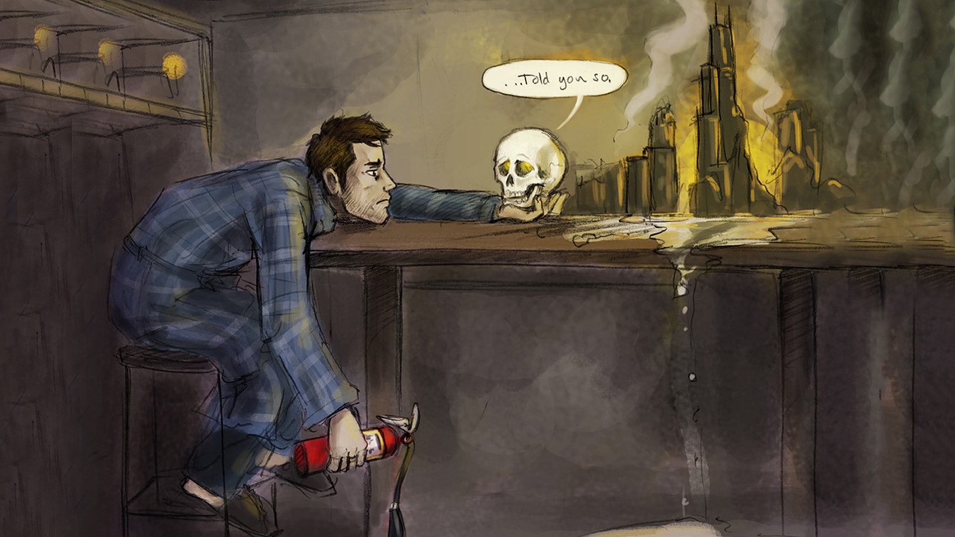 skull, fantasy Art, 1080P, artwork, Dresden Files, books, HD Wallpaper