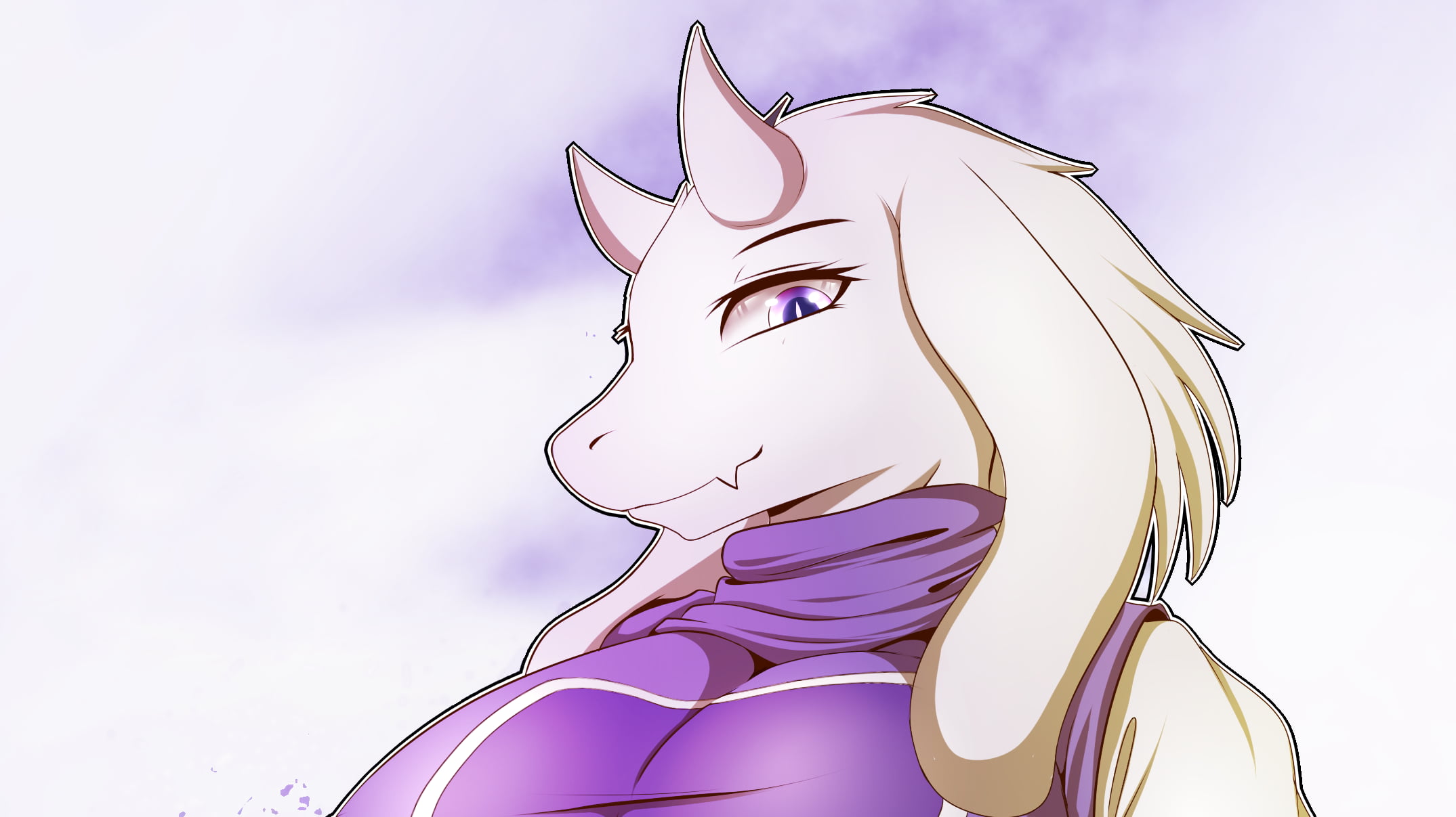 representation, Anthro, nature, women, indoors, illustration, Toriel, purple, creativity, craft, white background, 1080P, furry, one person, white, female likeness, HD Wallpaper