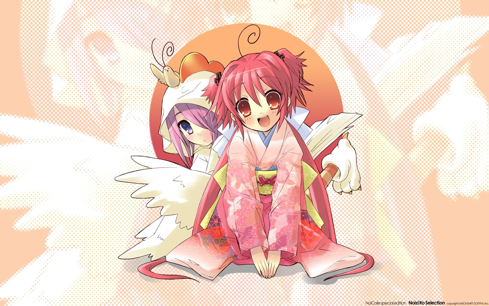 Itou noiji, one person, women, Momose hikaru, Hikaru, Wings, indoors, 1080P, representation, costume, emotion, fun, child, innocence, smiling, Kimono, HD Wallpaper