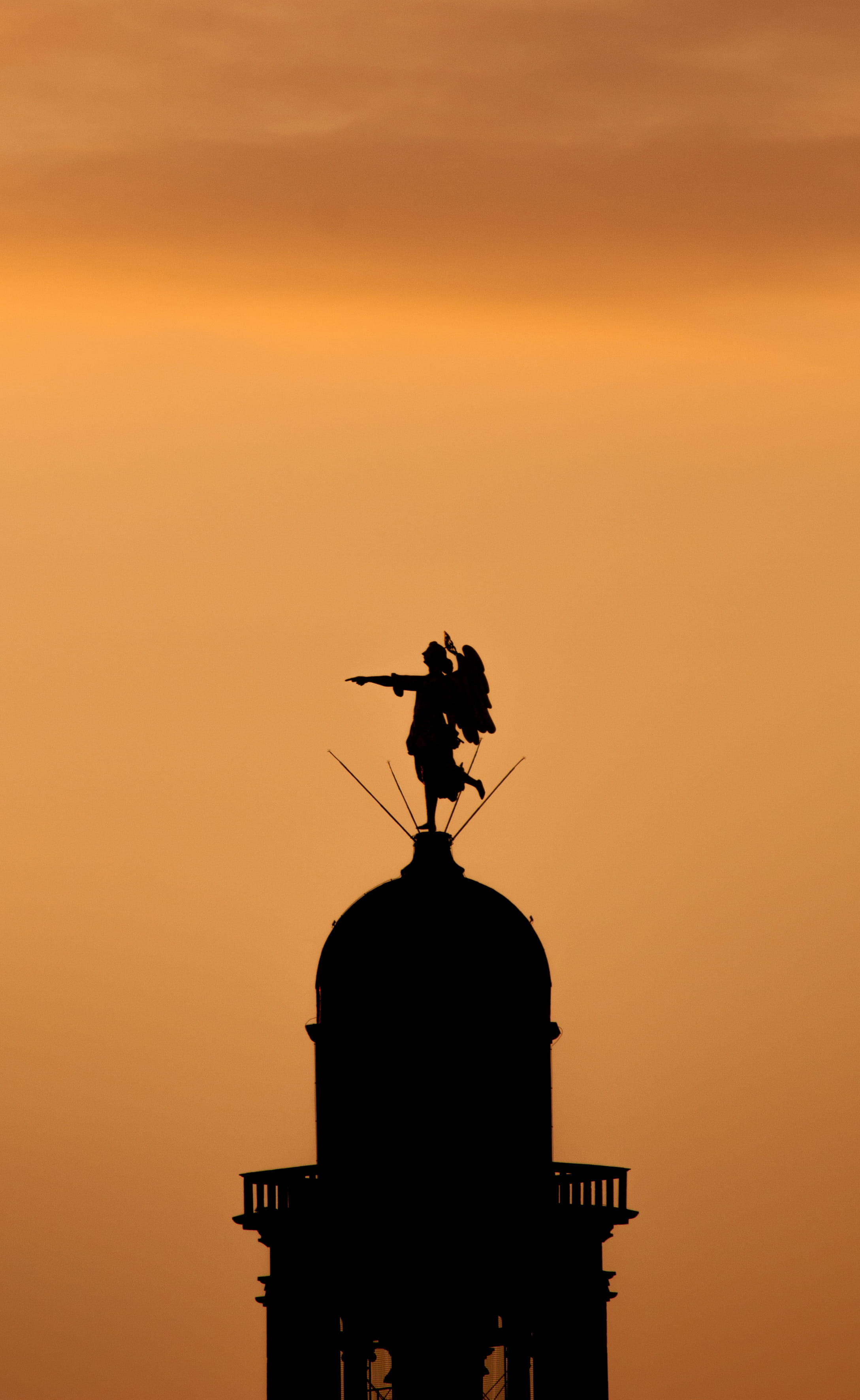 outline, nature, outdoors, architecture, the past, sky, silhouette, history, 2K, building exterior, monument, dusk, weather vane, built structure, no people, Phone HD Wallpaper