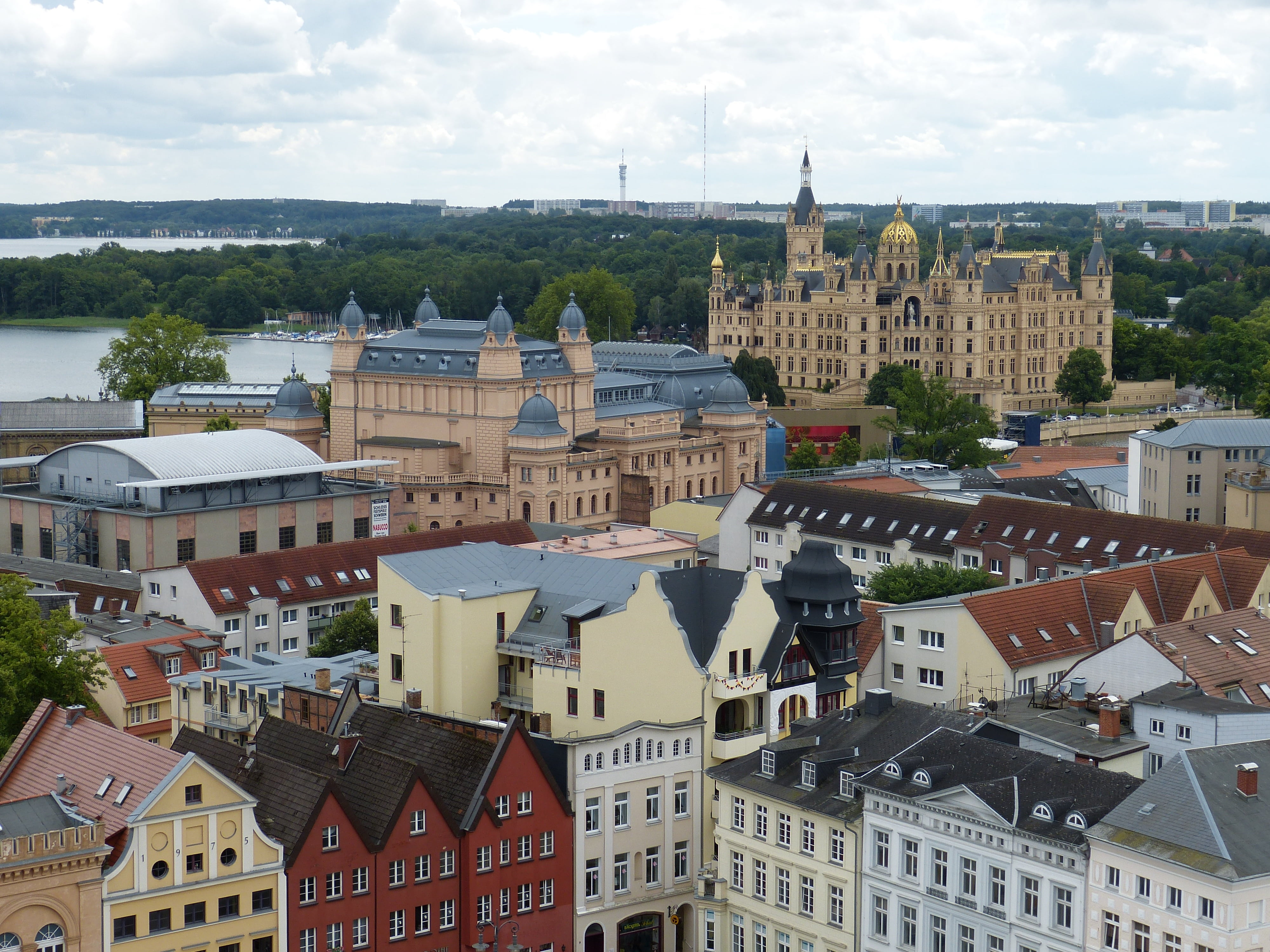 tower, roof, state capital, seat of government, architecture, building, germany, residential district, marketplace, places of interest, castle, town, spire, HD Wallpaper