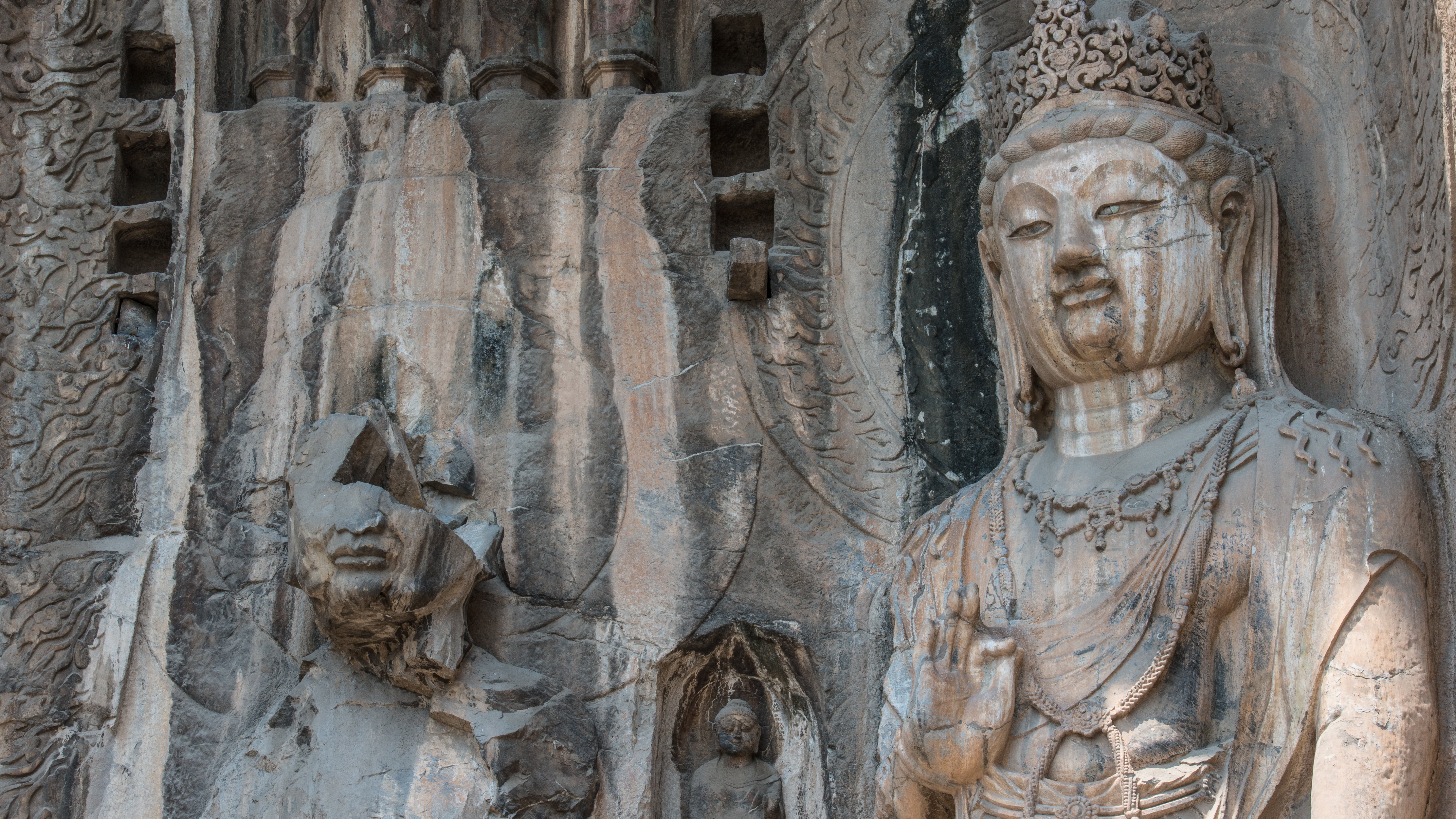 religion, ancient history, travel destinations, human representation, henan, 5K, belief, china, architecture, bas relief, statue, archaeology, no people, HD Wallpaper