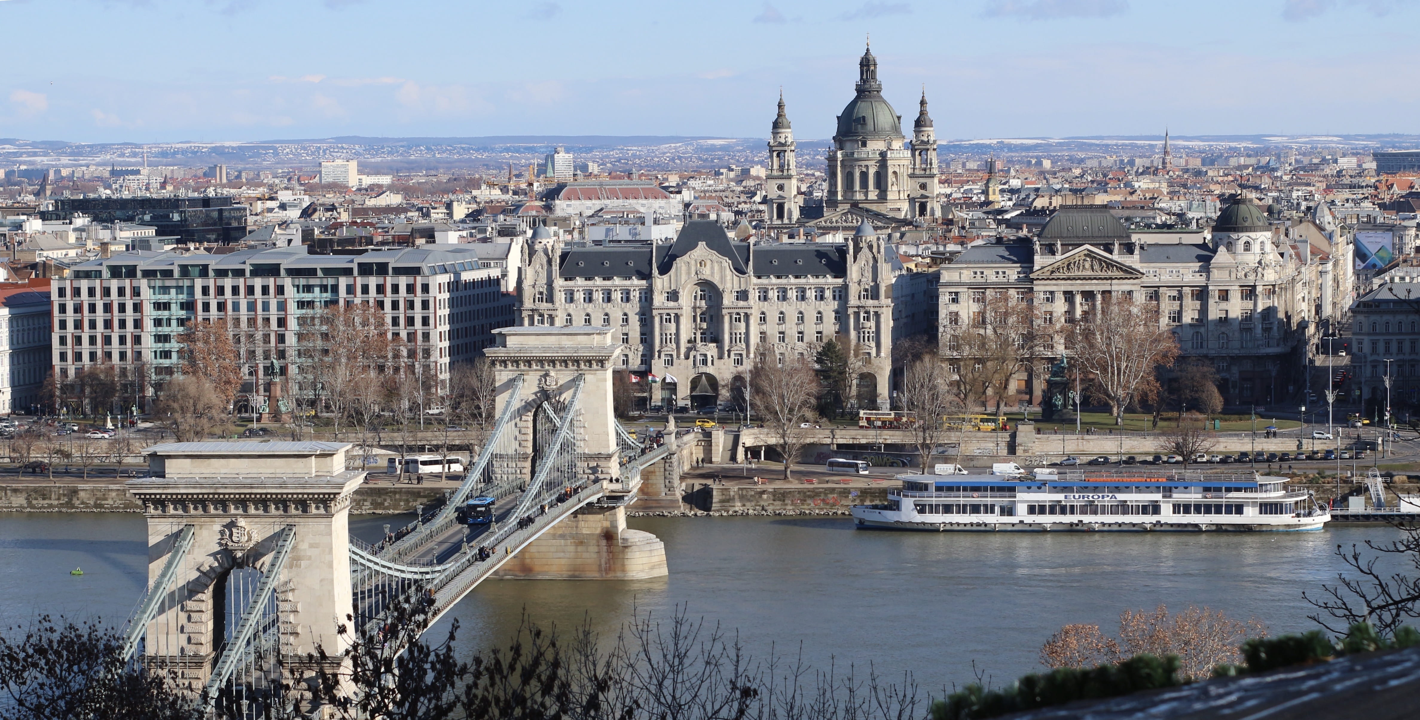 mode of transportation, transportation, budapest, buda, building, city, 4K, river, sky, architecture, landmark, libertybridge, travel destinations, light, HD Wallpaper