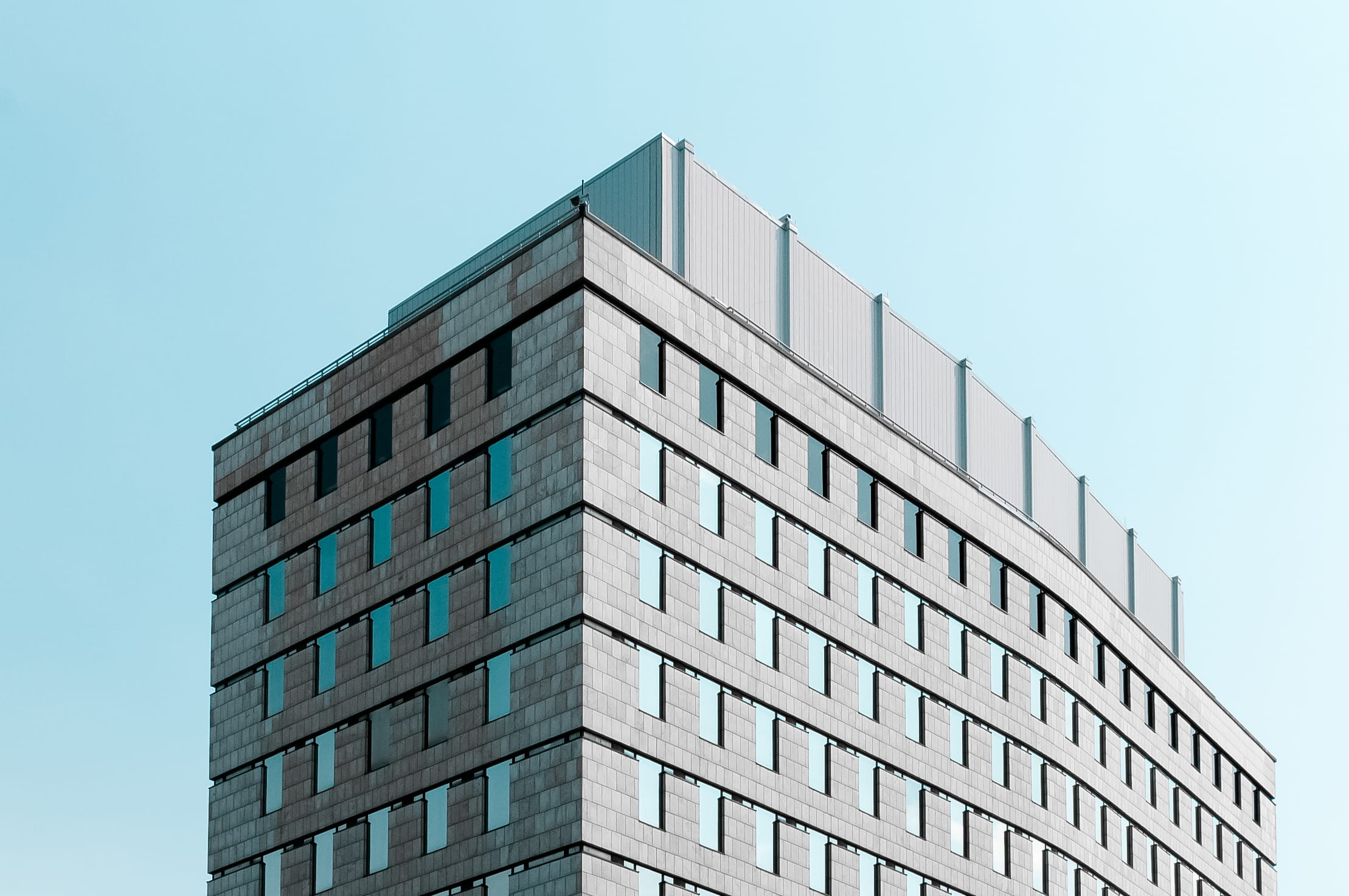 pattern, clear sky, window, blue, apartment, built structure, city, gray, reflection, business, office, cladding, day, line, building, daytime, outdoors, HD Wallpaper