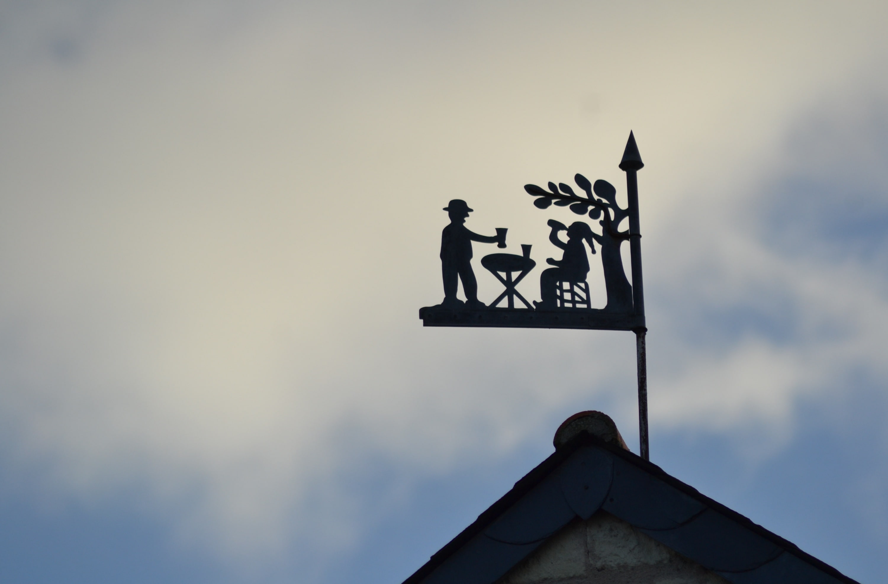 loire, animal wildlife, no people, windvane, Sun and Sky, animal, low angle view, day, silhouette, girouette, built structure, communication, giravento, HD Wallpaper