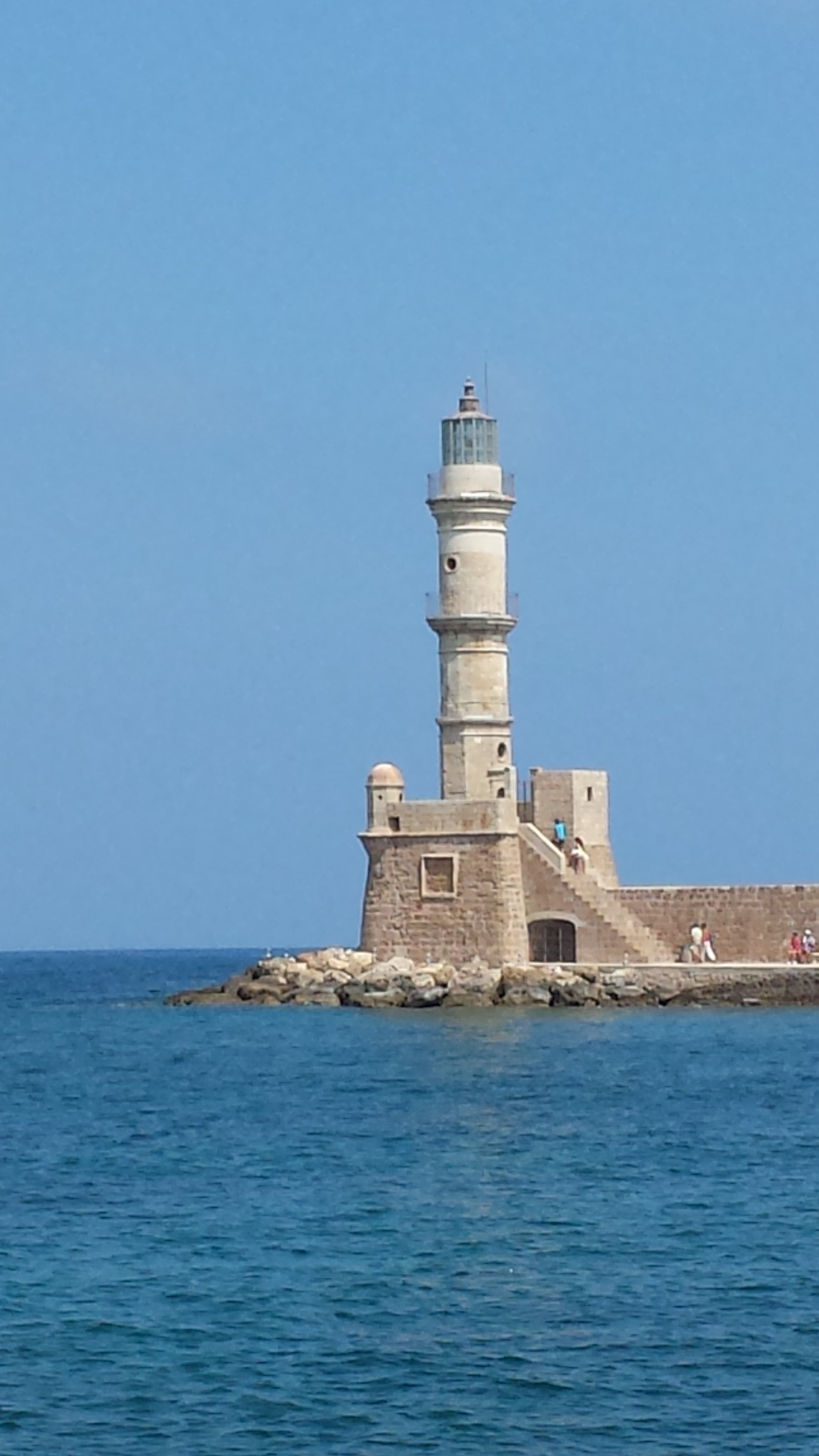 harbour entrance, copy space, sky, outdoors, chania, no people, sea, travel, 4K, day, history, building exterior, built structure, clear sky, architecture, Phone HD Wallpaper