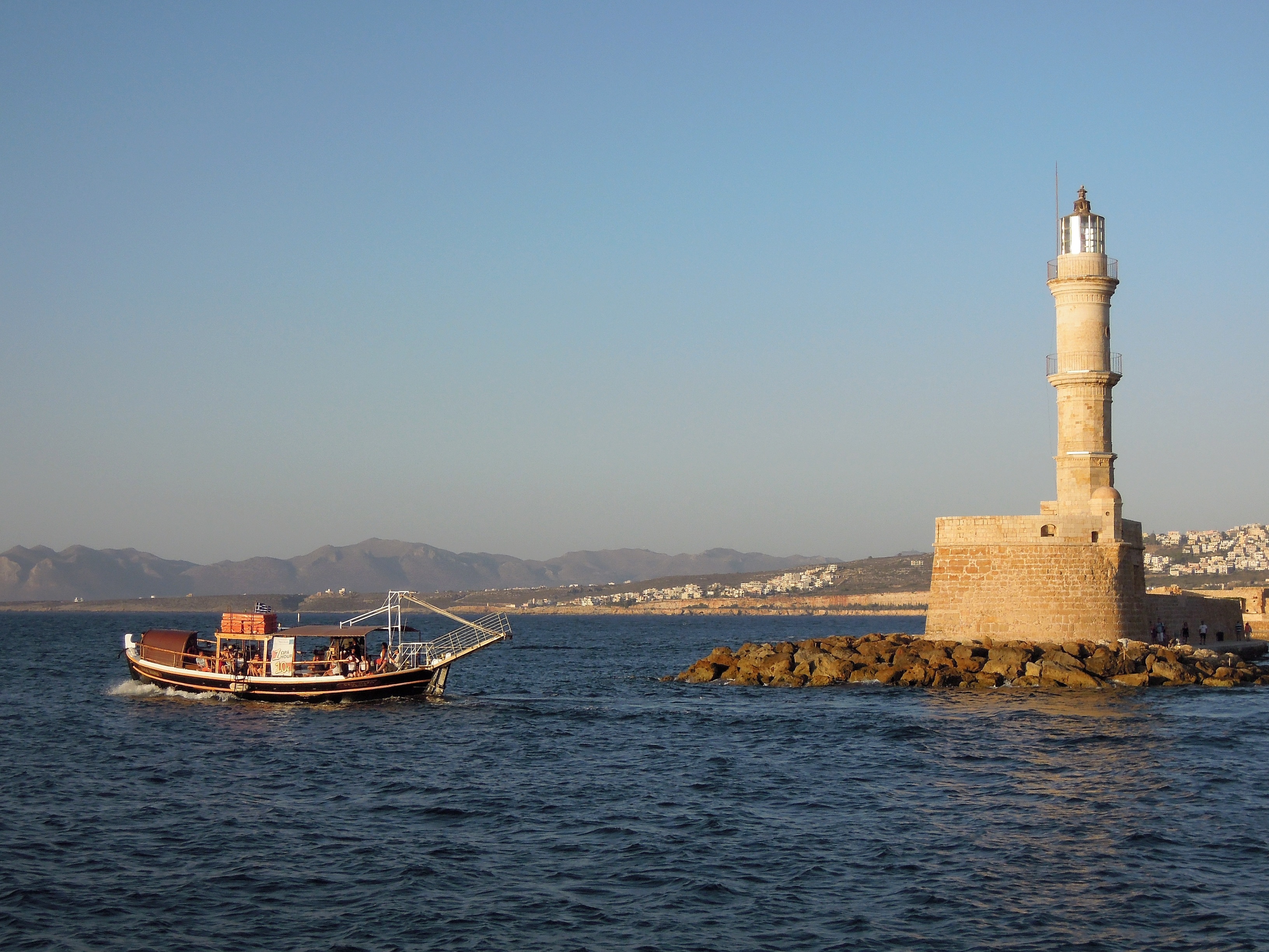 crete island, seaside, guidance, chania, shoreline, tower, building, tourism, transportation, landscape, lighthouse, no people, mediterranean sea, greek, HD Wallpaper