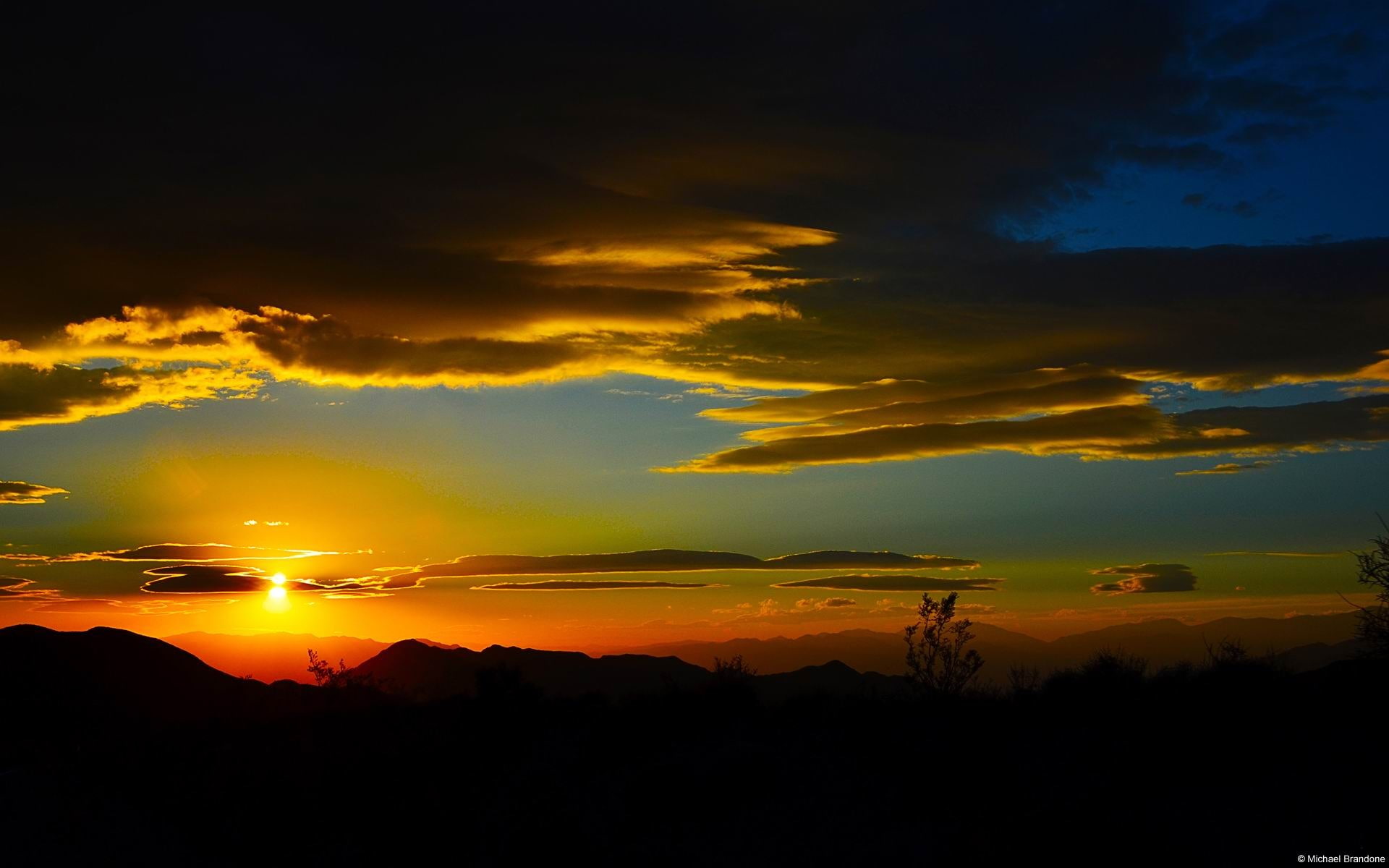 golden, nature, romantic sky, scenics - nature, sun, clouds, sunset, orange color, awe, beauty in nature, cloud - sky, tree, tranquility, non-urban scene, HD Wallpaper