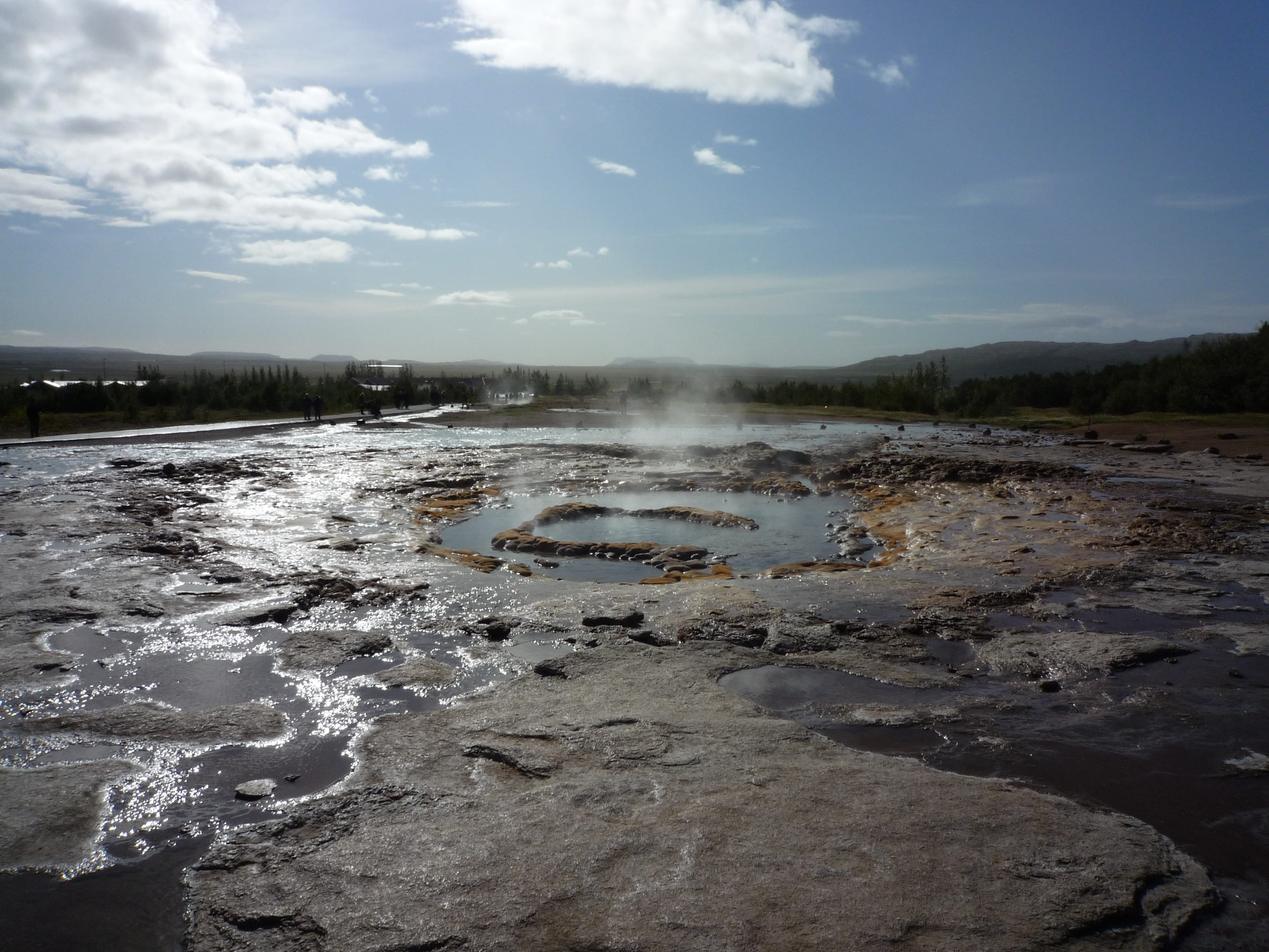 body, day, iceland, non-urban scene, steam, physical geography, flowing water, cloud - sky, places of interest, hot spring, power in nature, blaskogabyggd, HD Wallpaper