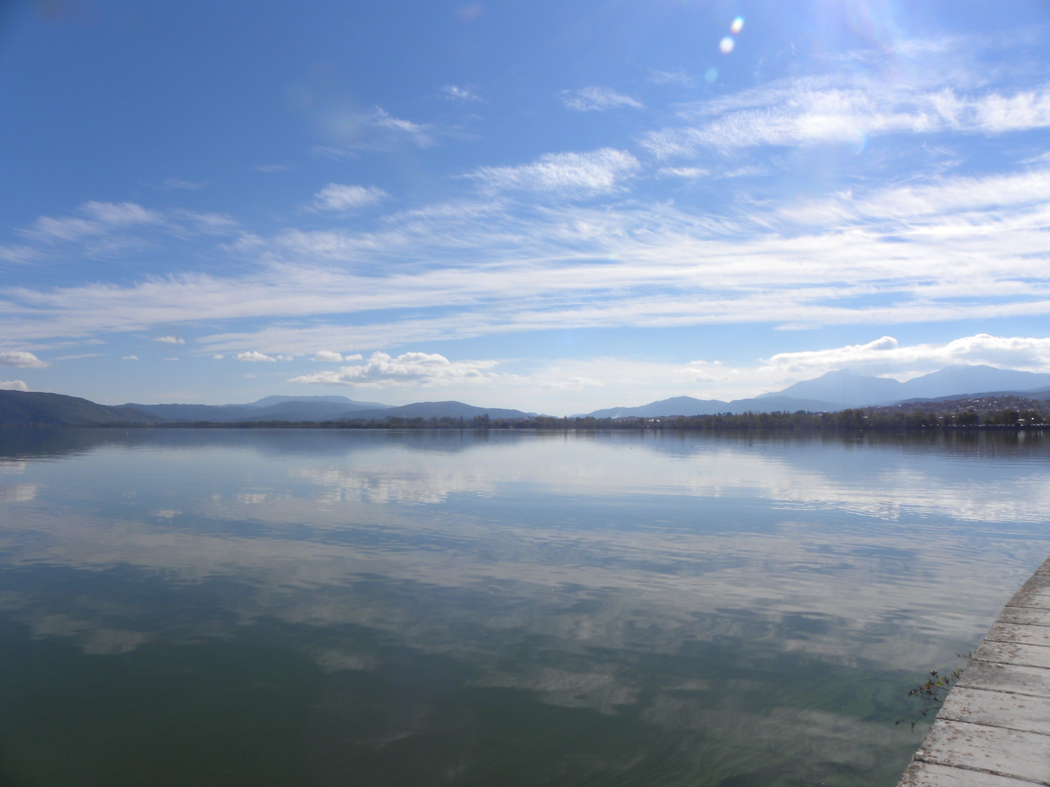 remote, idyllic, nature, outdoors, lake, tranquility, ioannina, waterfront, tranquil scene, beauty in nature, day, mountain, greece, cloud - sky, water, HD Wallpaper