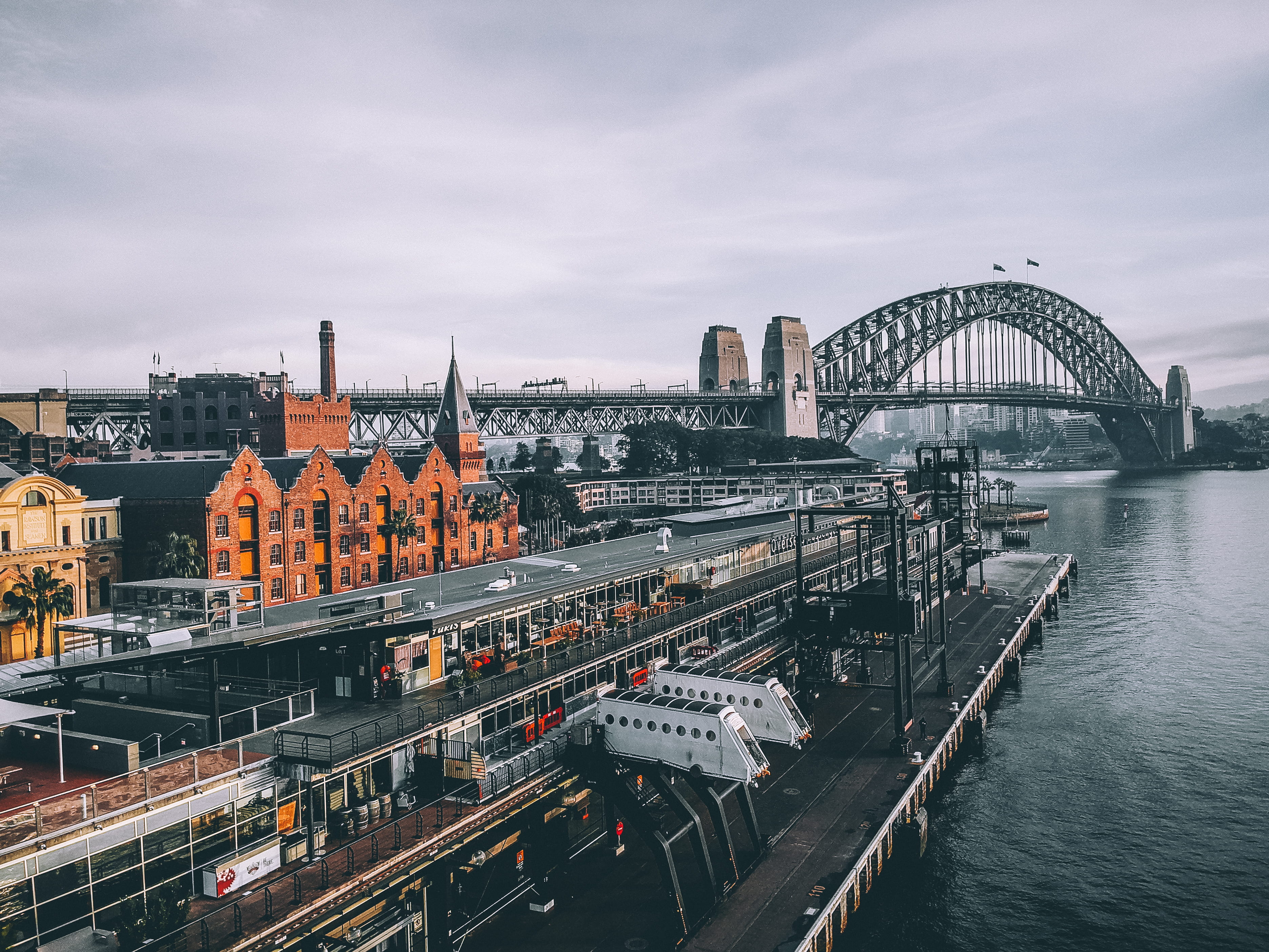 bridge, travel, mode of transportation, built structure, connection, cityscape, ocean, travel destinations, station, aerial, suspension, buildings, cloudy, HD Wallpaper