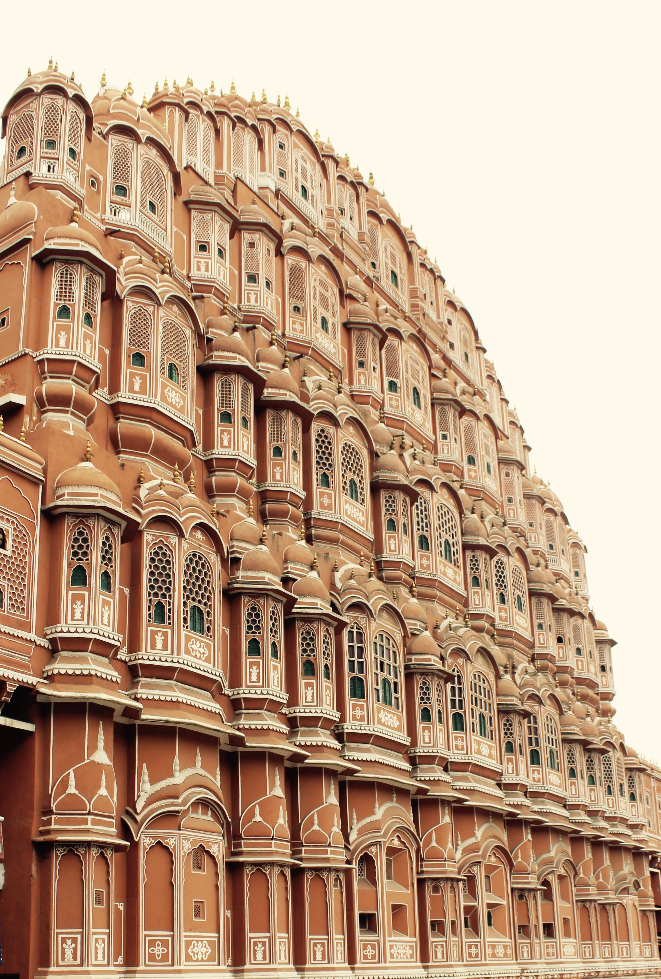 home ownership, nature, window, residential district, community, brown, Pink City, arch, low, Palace, outdoors, white, India, low angle view, temple, gothic style, Phone HD Wallpaper