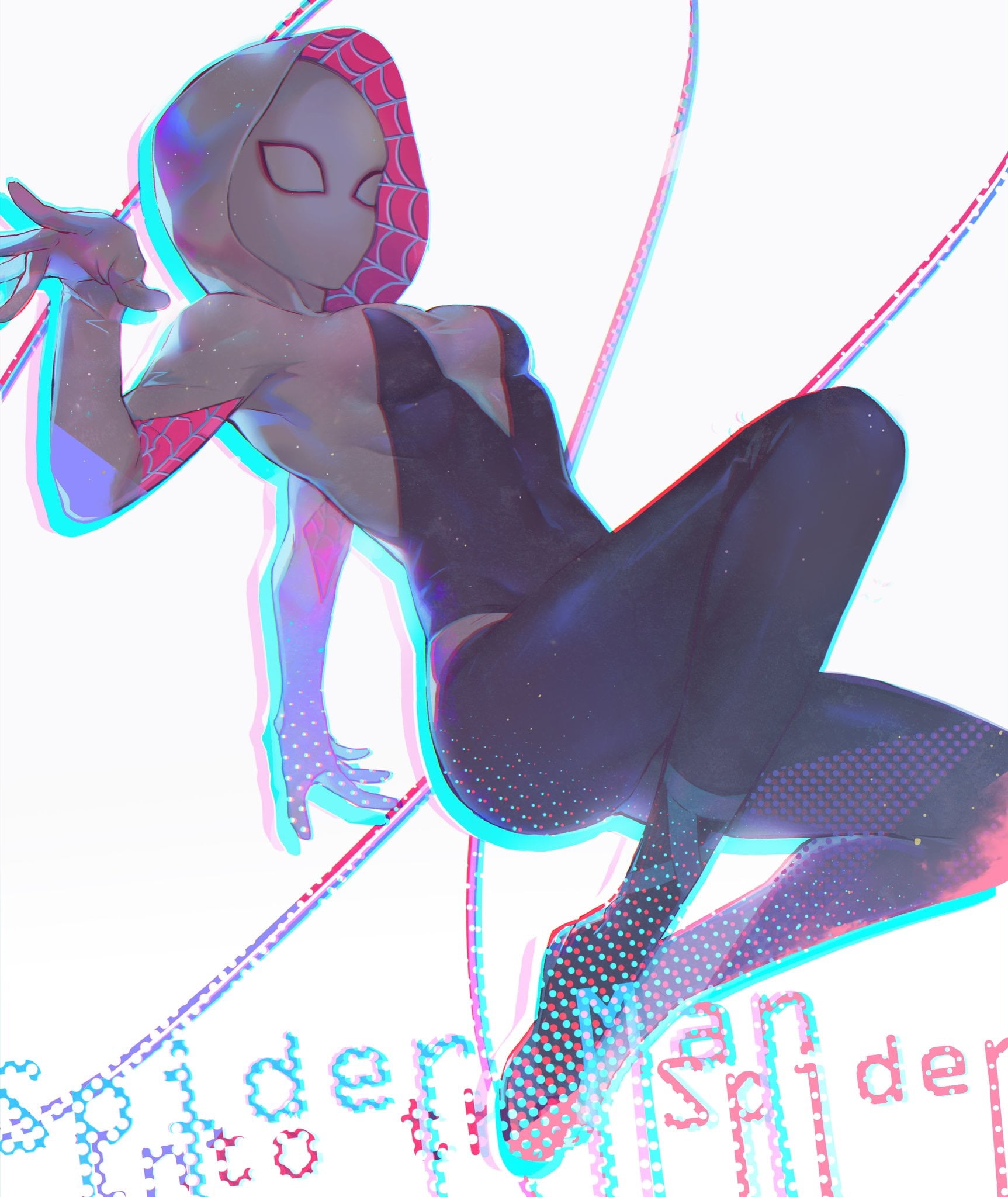 illustration, artwork, Marvel Comics, blonde, 1080P, tight clothing, Spider-Man, Spider-Gwen, Spider Gwen, Spider-Man: Into the Spider-Verse, Gwen Stacy, Phone HD Wallpaper