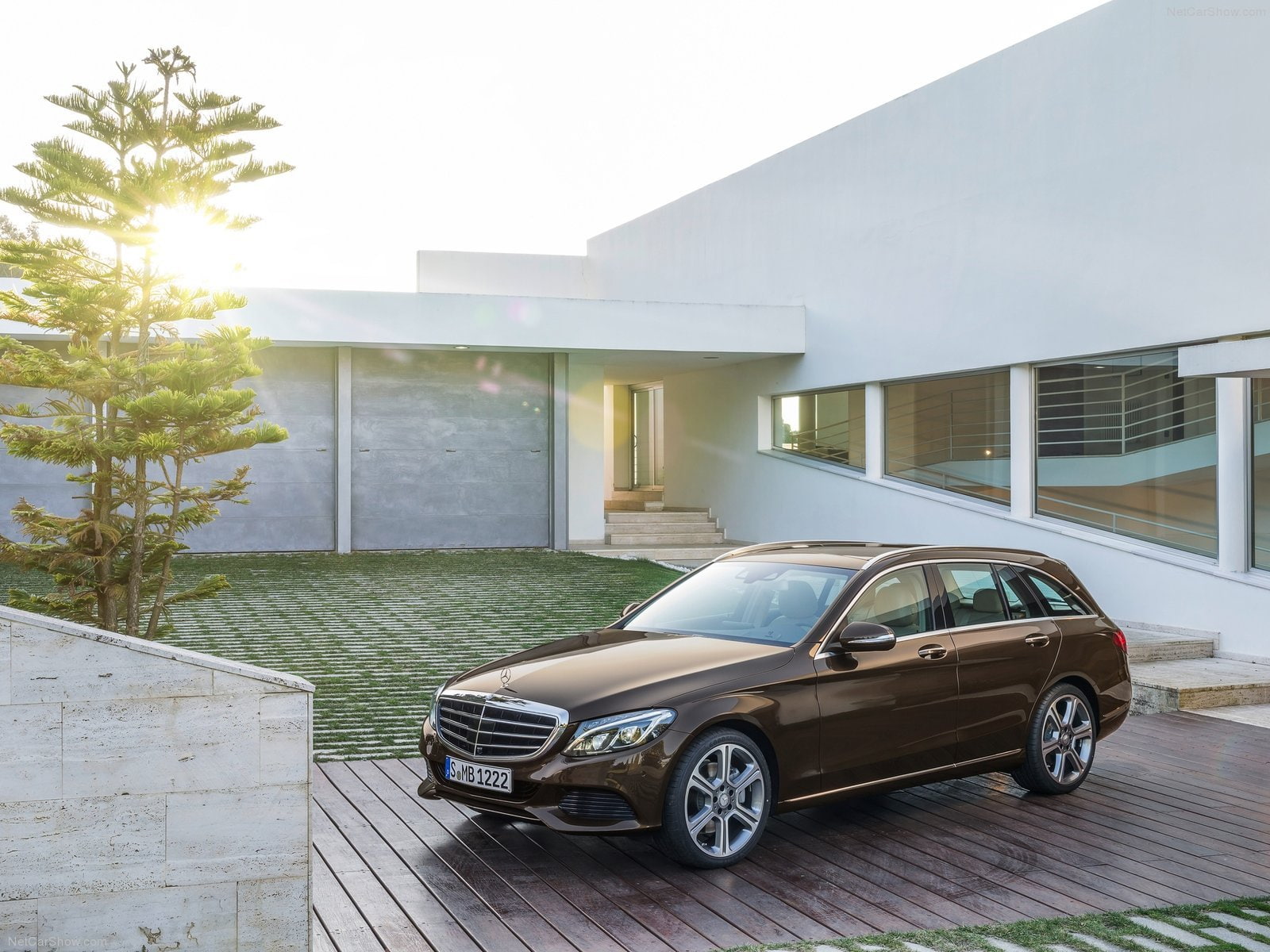marron, 720P, germany, bleue, mercedes, blue, brown, estate, c classe, 1204, break, HD Wallpaper