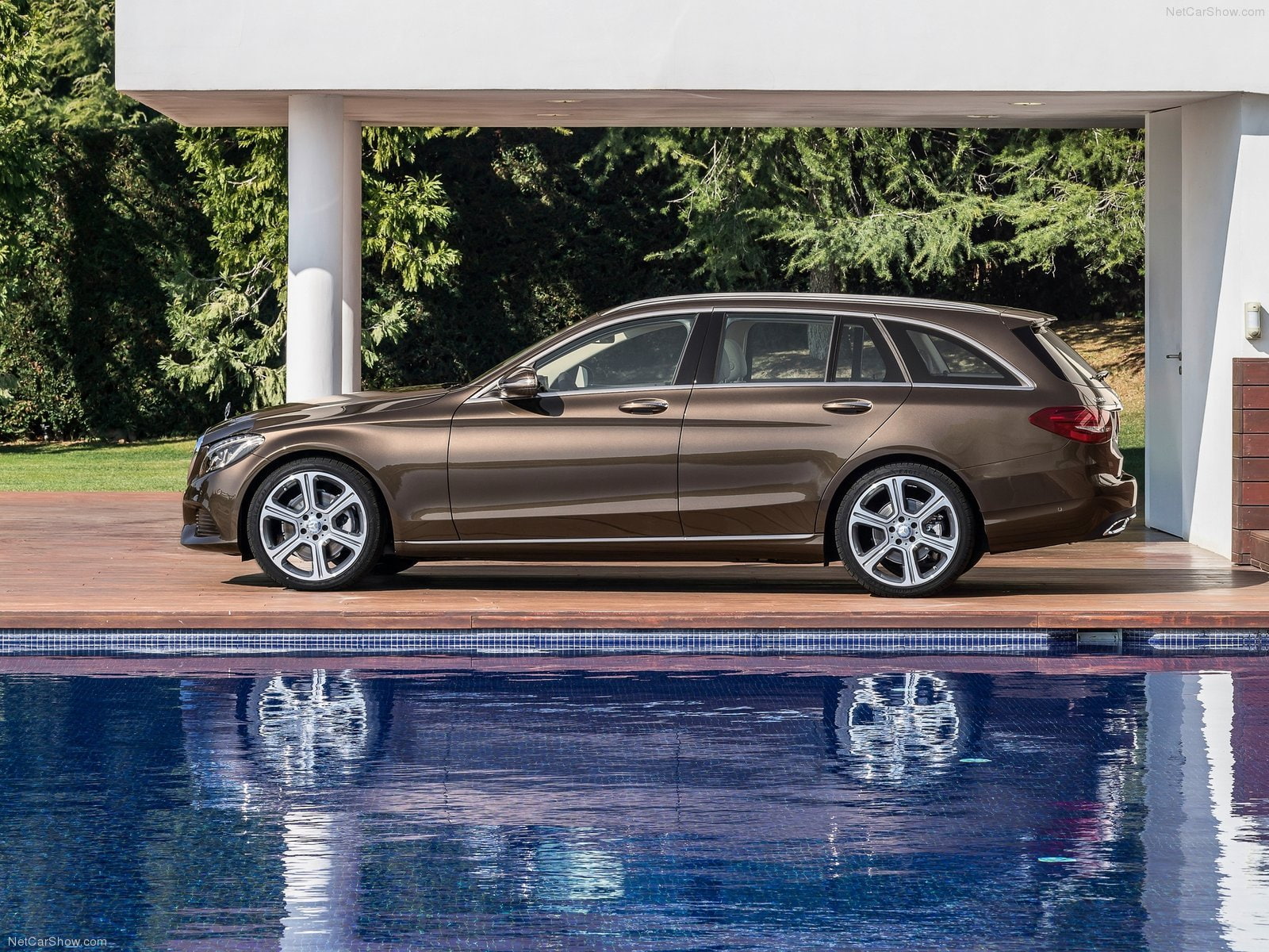 germany, marron, c classe, brown, estate, mercedes, bleue, blue, break, 720P, 1204, HD Wallpaper