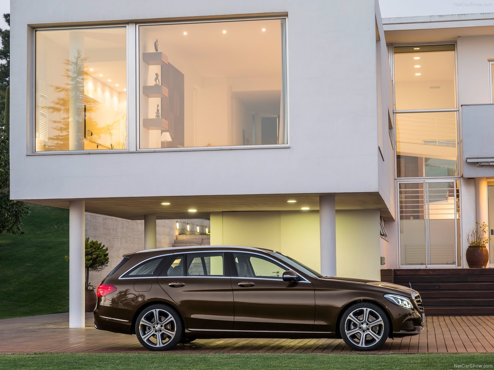 720P, break, 1204, estate, blue, marron, germany, brown, c classe, bleue, mercedes, HD Wallpaper