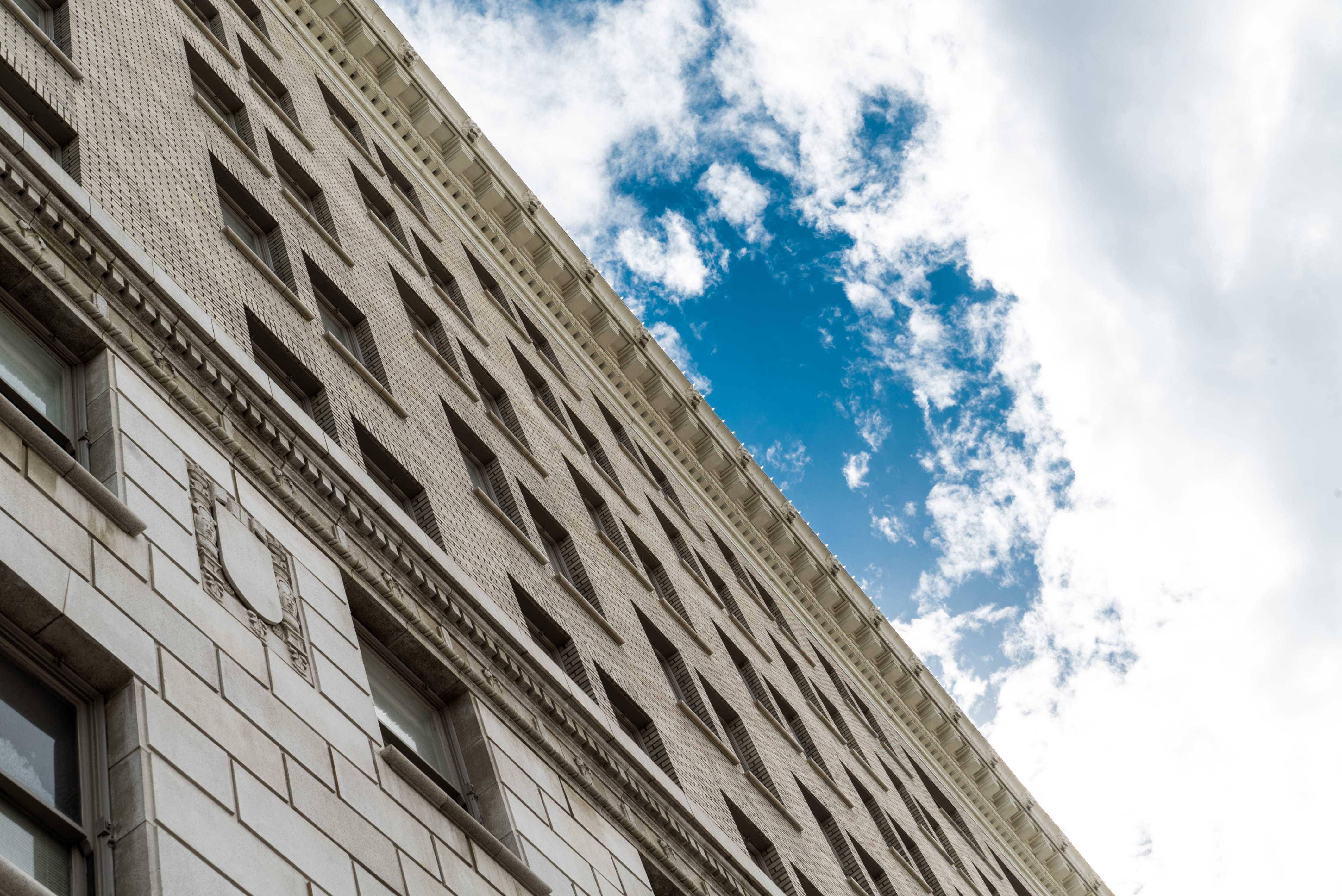 low angle view, united states, downtown, no people, building, the past, city, wall - building feature, residential district, fresno, outdoors, history, HD Wallpaper