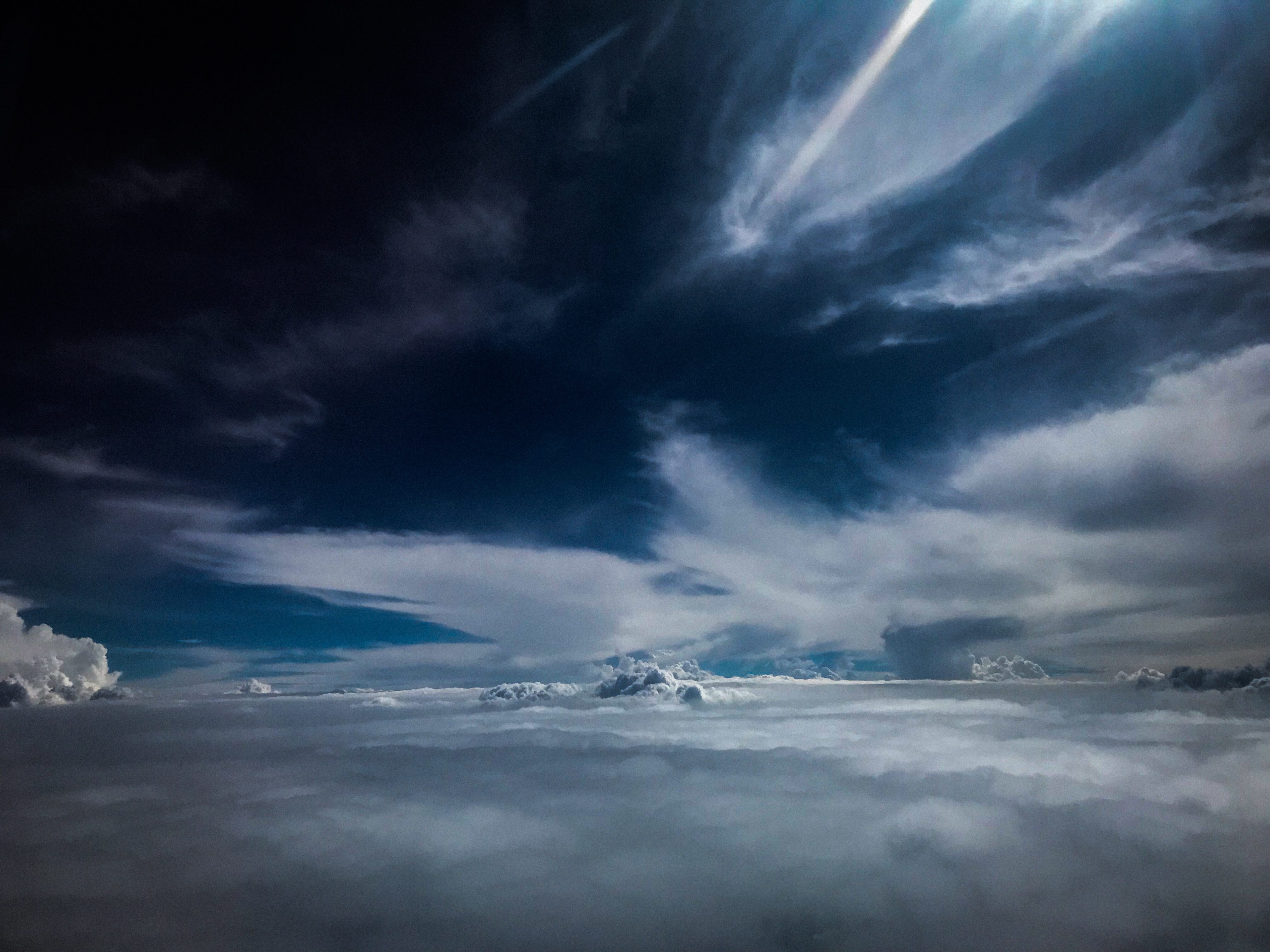 flare, cold temperature, blue, water, cumulus, cloud, storm, colombia, clouds, scenics - nature, power, dramatic sky, thunderstorm, winter, outdoors, tranquility, HD Wallpaper