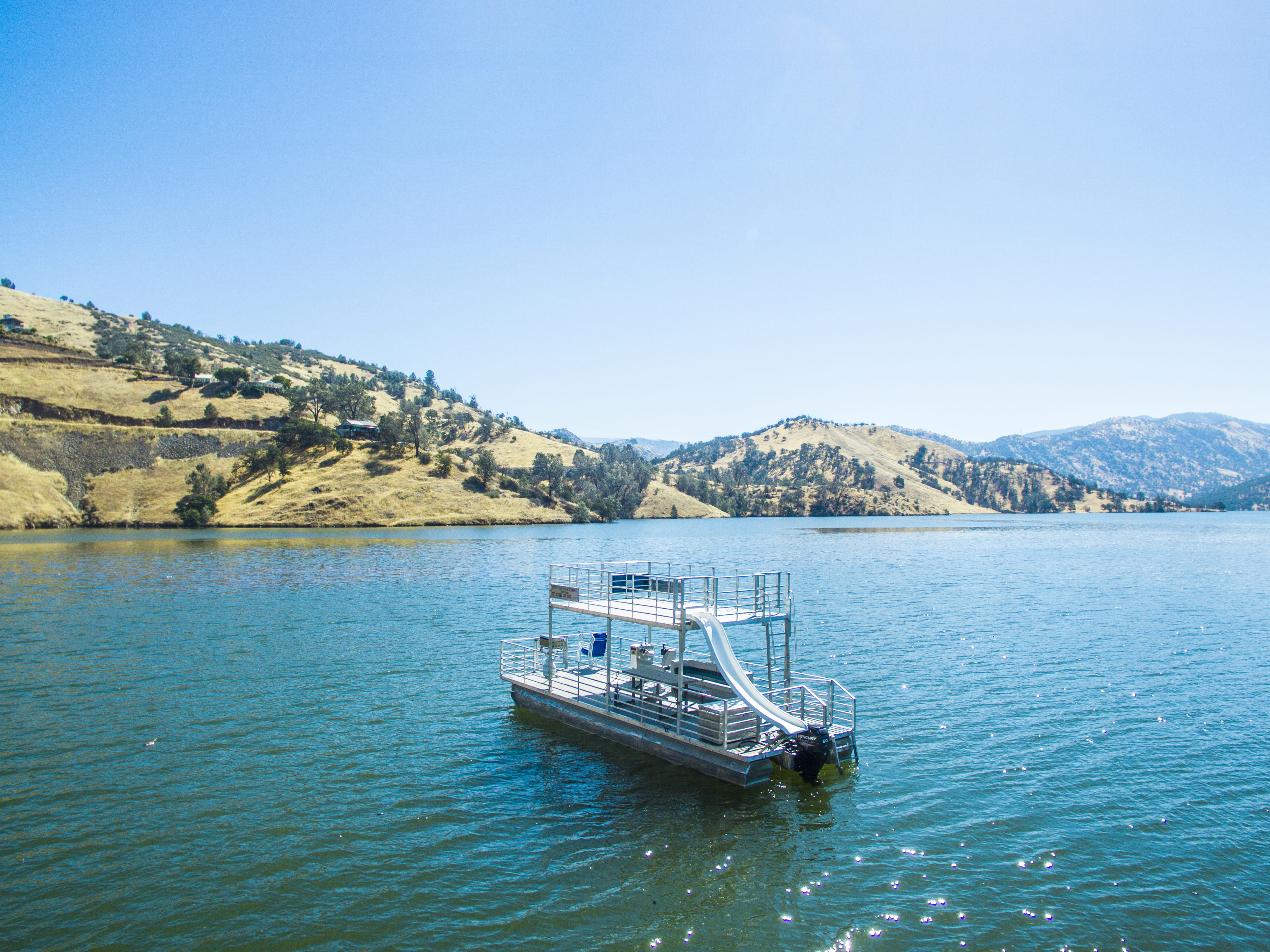 scenics - nature, clear sky, no people, summer days, sanger, water, fresno, beauty in nature, nature, hillside, lake, united states, waterfront, 4K, daytime, HD Wallpaper