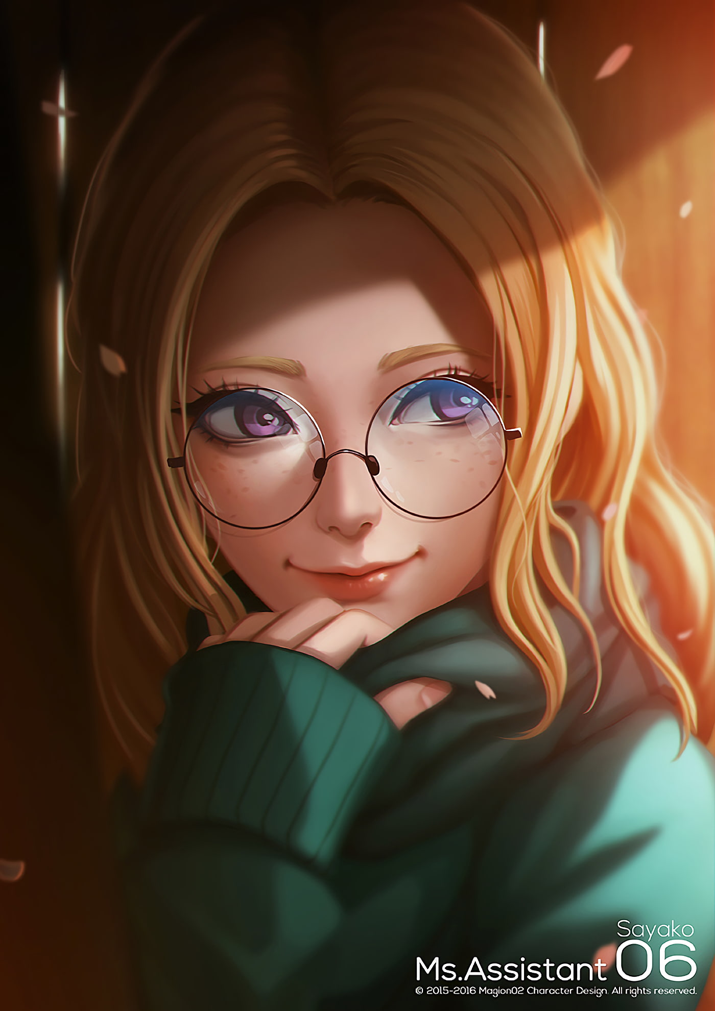blonde, real people, glasses, beautiful woman, headshot, front view, beauty, young women, purple eyes, women, leisure activity, eyeglasses, 1080P, adult, Phone HD Wallpaper