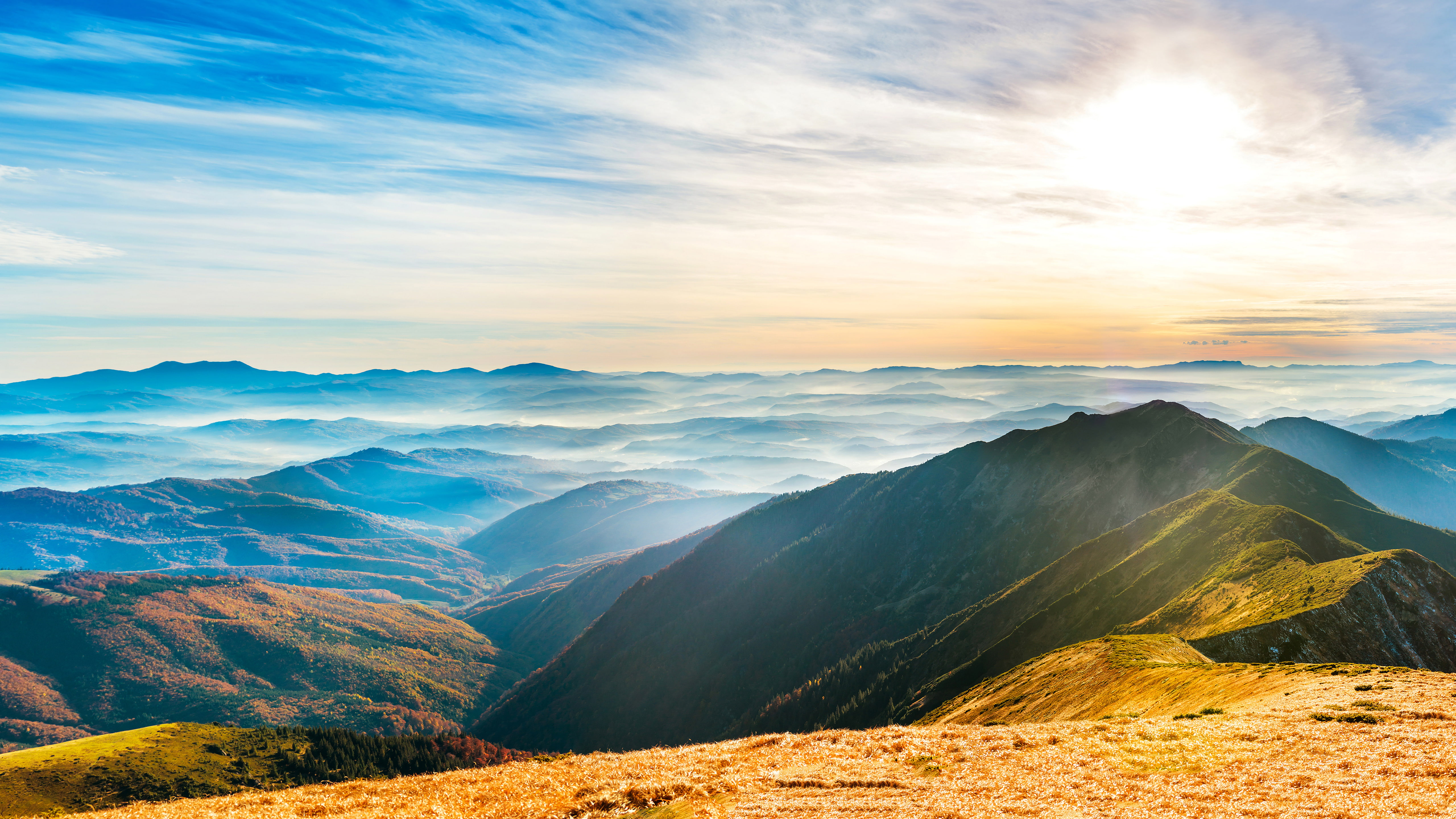 5K, 5K, Mountains, Hills, Landscape, Sunny day, HD Wallpaper