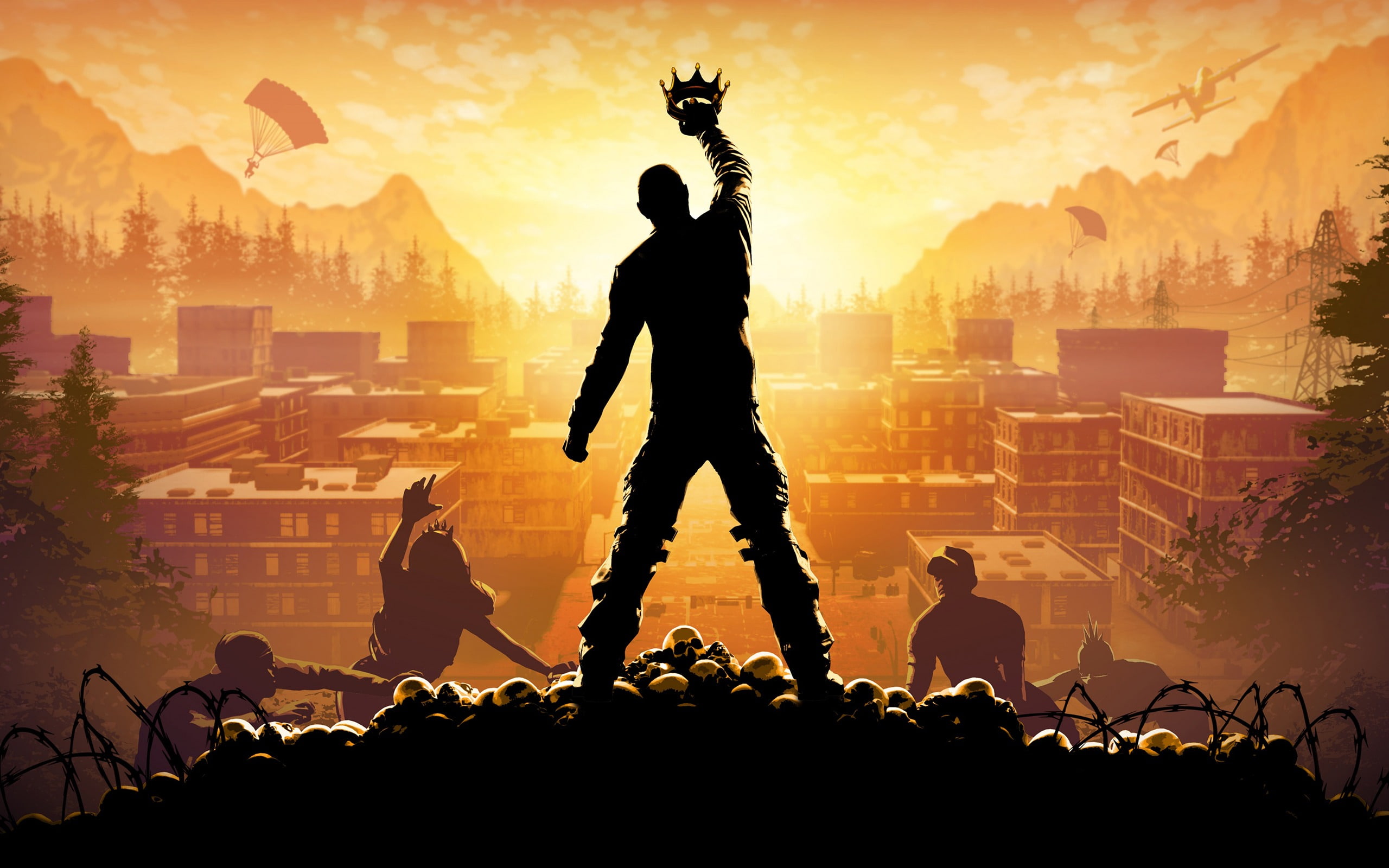 2K, built structure, architecture, mountain, human arm, lifestyles, hill, man, arms raised, men, real people, outdoors, holding, king, crown, HD Wallpaper