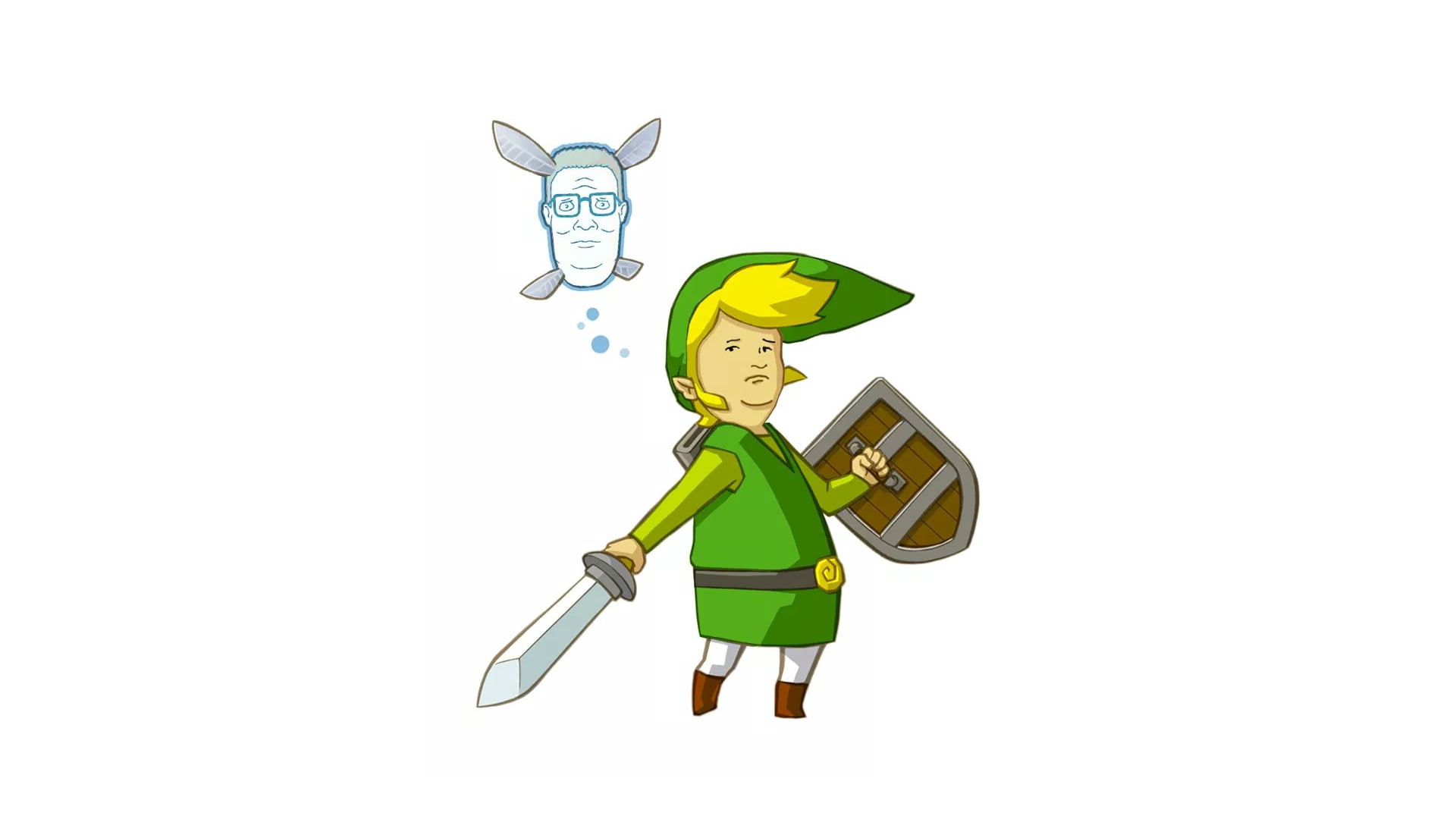 humor, white background, yellow, halloween, 1080P, The Legend Of Zelda, human representation, one person, Crossover, standing, indoors, cut out, male likeness, HD Wallpaper