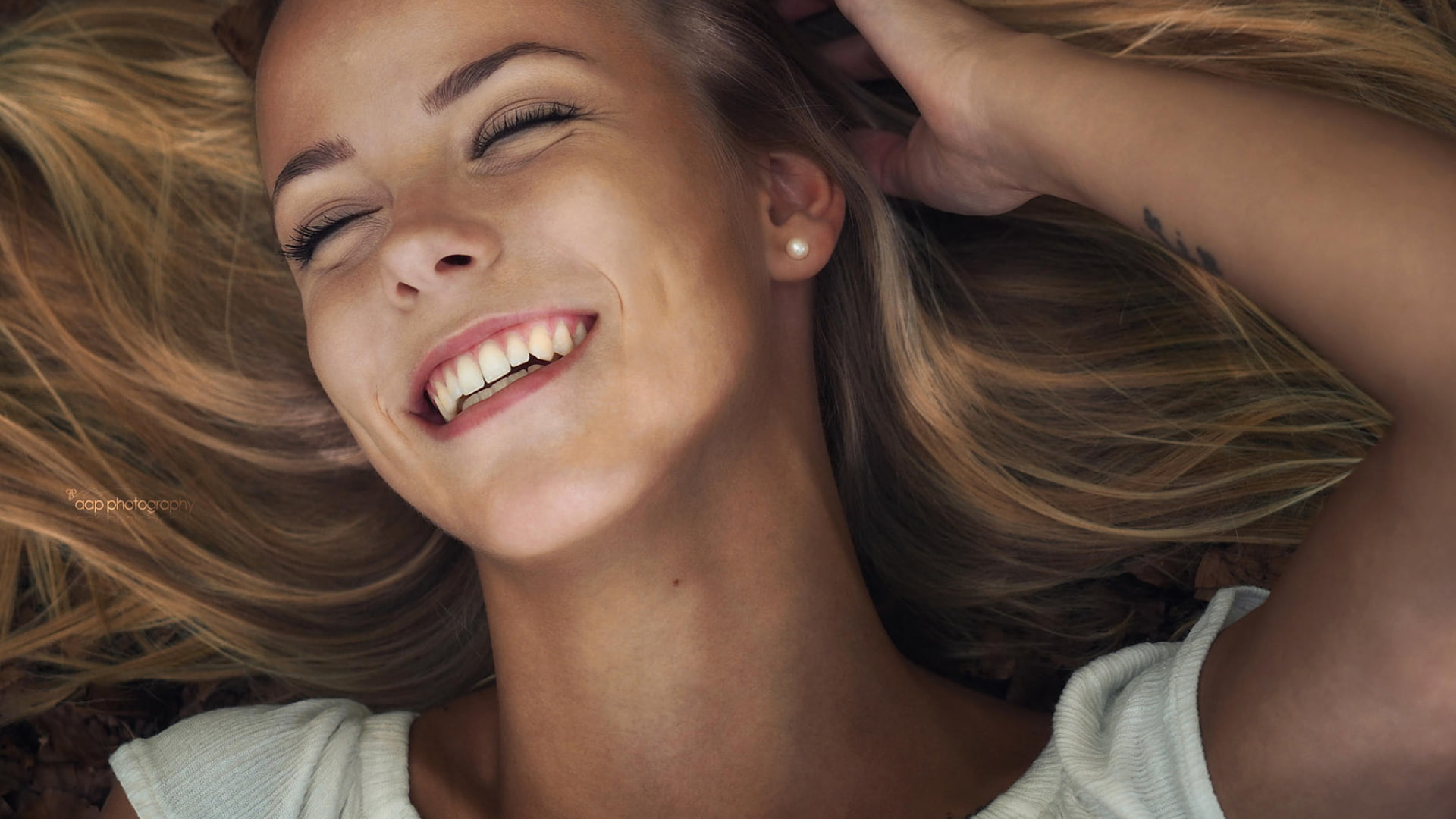 blonde, women, 1080P, smiling, model, Taylor Chantal Brumann, HD Wallpaper
