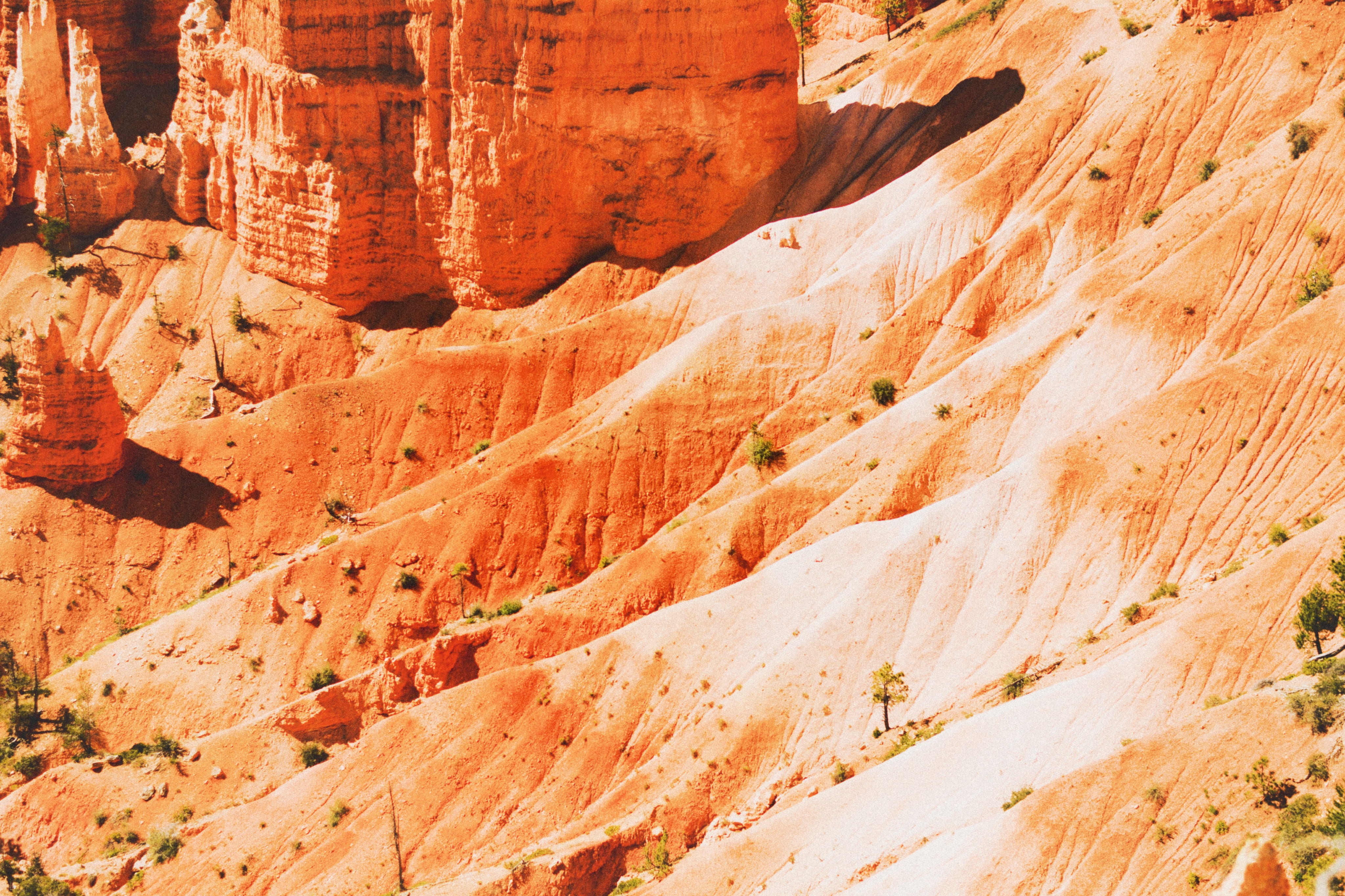 sunshine, geology, tranquil scene, travel, desert, rock, sandstone, no people, outdoors, scenics - nature, field, non-urban scene, formation, day, mountain side, HD Wallpaper