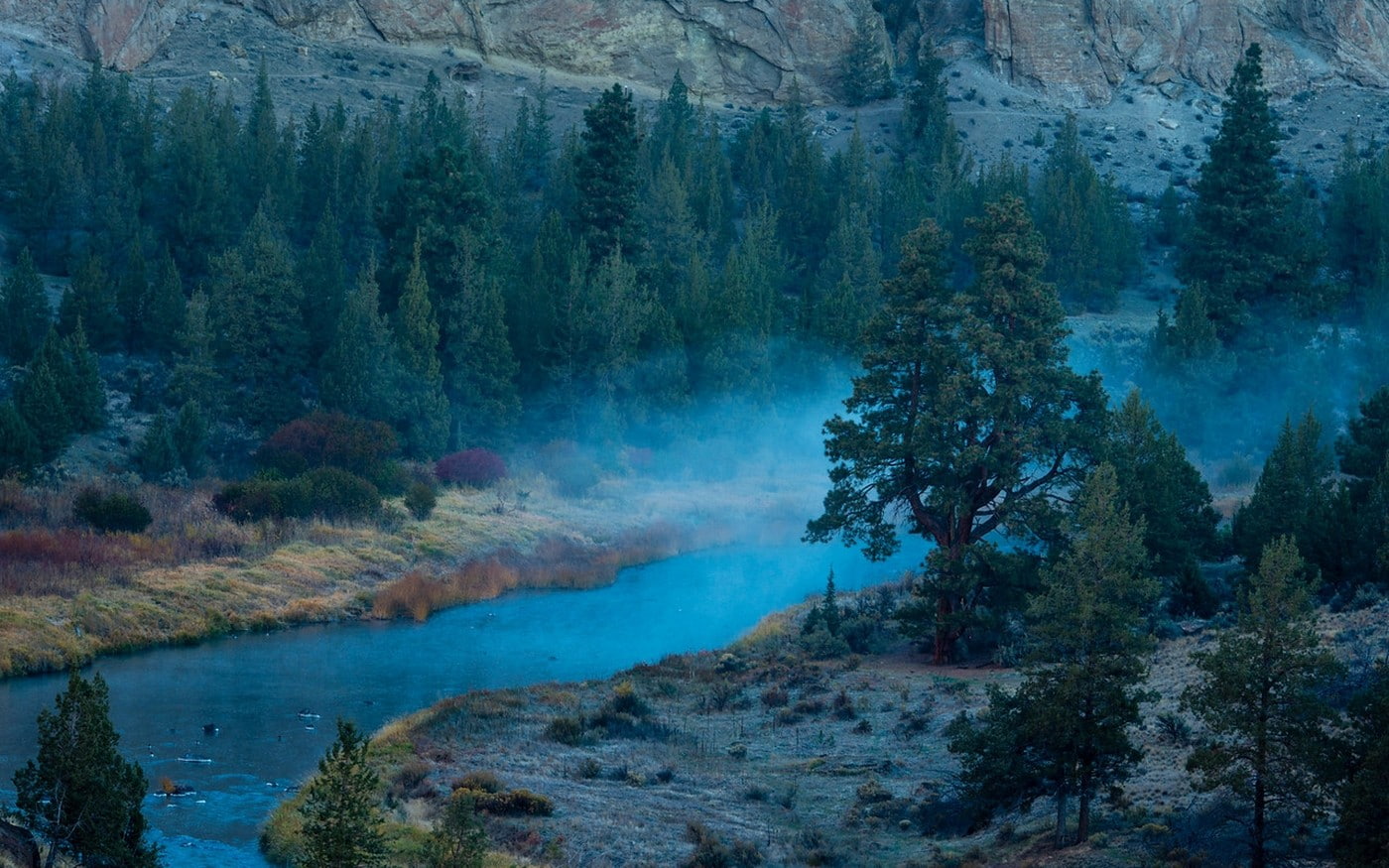 hill, river, landscape, nature, mist, forest, 720P, sunrise, water, morning, oregon, HD Wallpaper