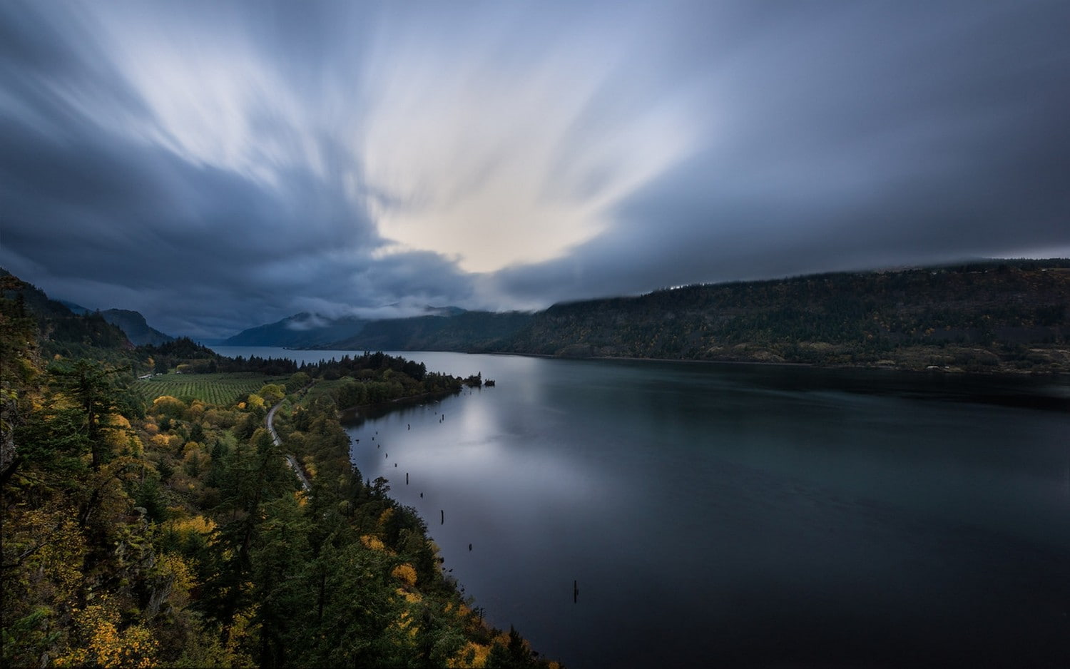 720P, oregon, landscape, forest, hill, river, field, 1500x938, nature, HD Wallpaper