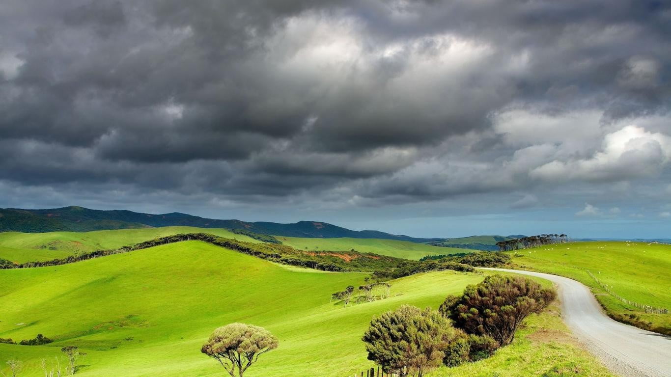 beauty in nature, cloud - sky, storm, storm cloud, green, environment, ominous, landscape, scenics - nature, plains, land, no people, grass, dramatic sky, HD Wallpaper
