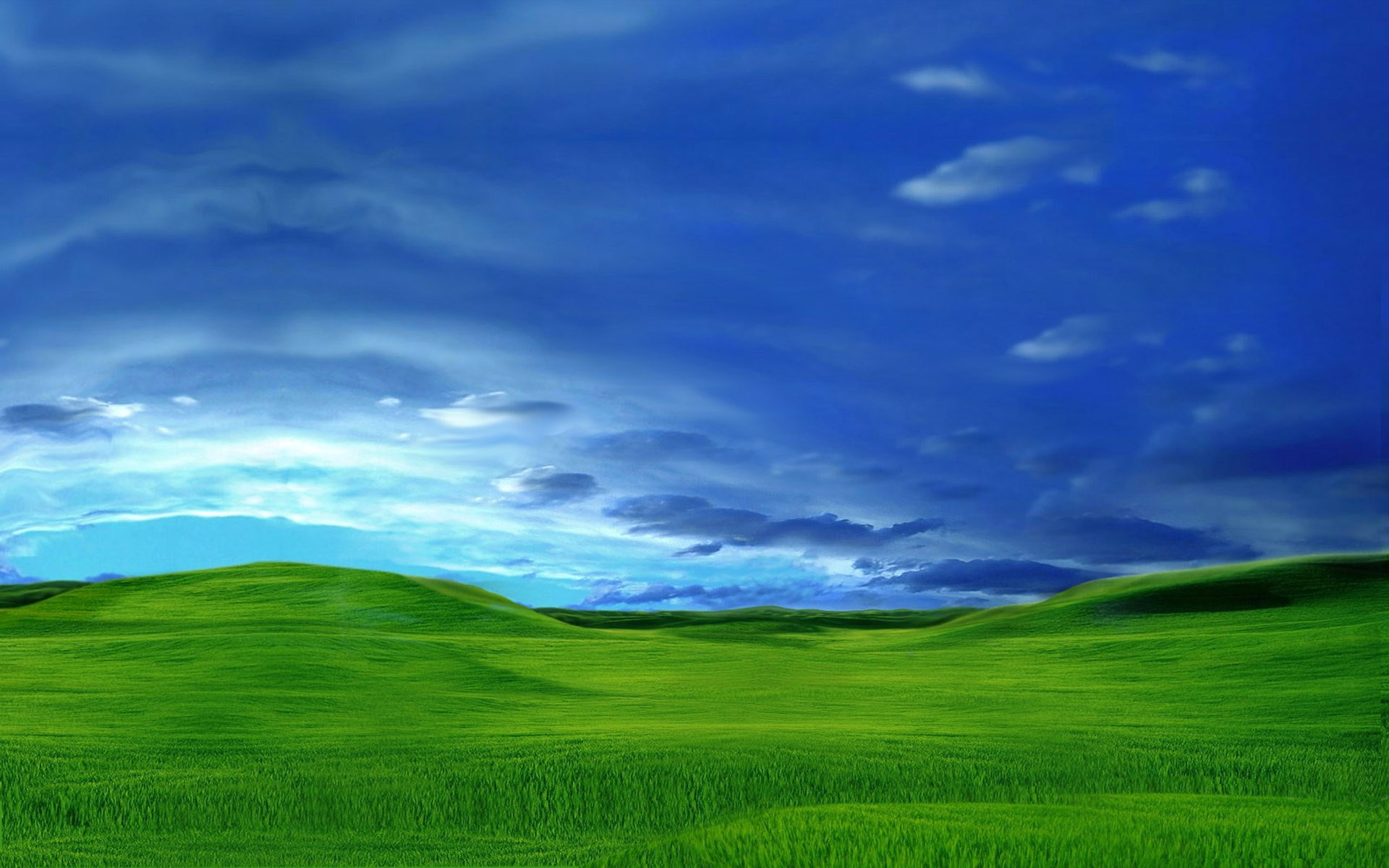 field, rolling landscape, sky, springtime, rural scene, green color, cloud - sky, tranquility, plant, beauty in nature, tranquil scene, landscape, grass, HD Wallpaper