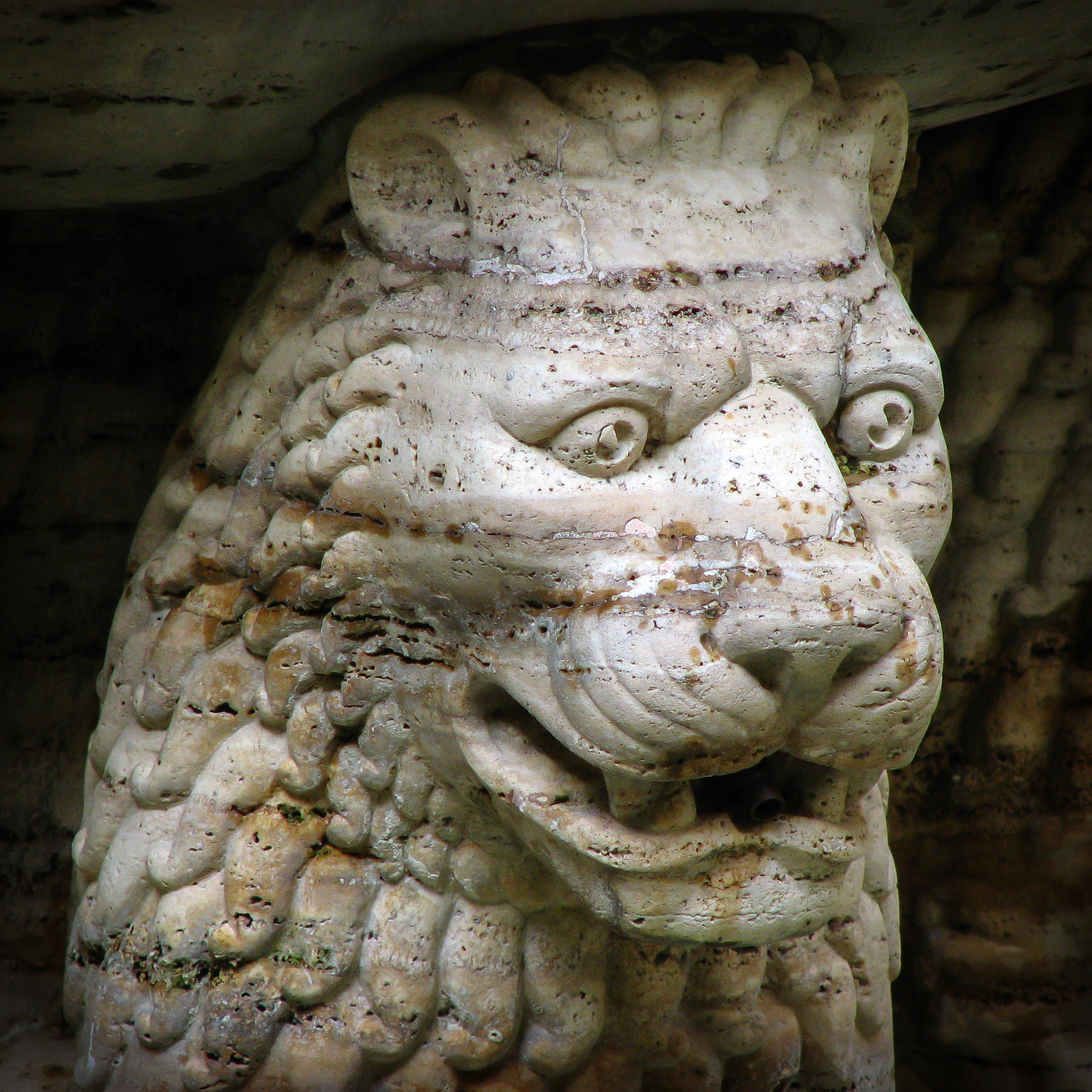stone, germany, face, head, one animal, human representation, old, no people, statue, representation, lion head, fountain, gargoyle, animal body part, carving - craft product, Phone HD Wallpaper